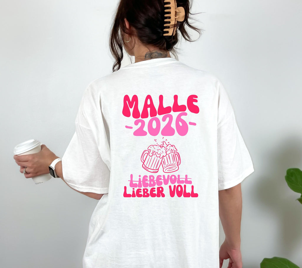 Malle Shirt, Backprint, Malle 2026, Malle Shirts, Malle T Shirt, personalisiert, Mallorca Shirts, Bier Shirt, Sauf T Shirt, Gruppenshirt