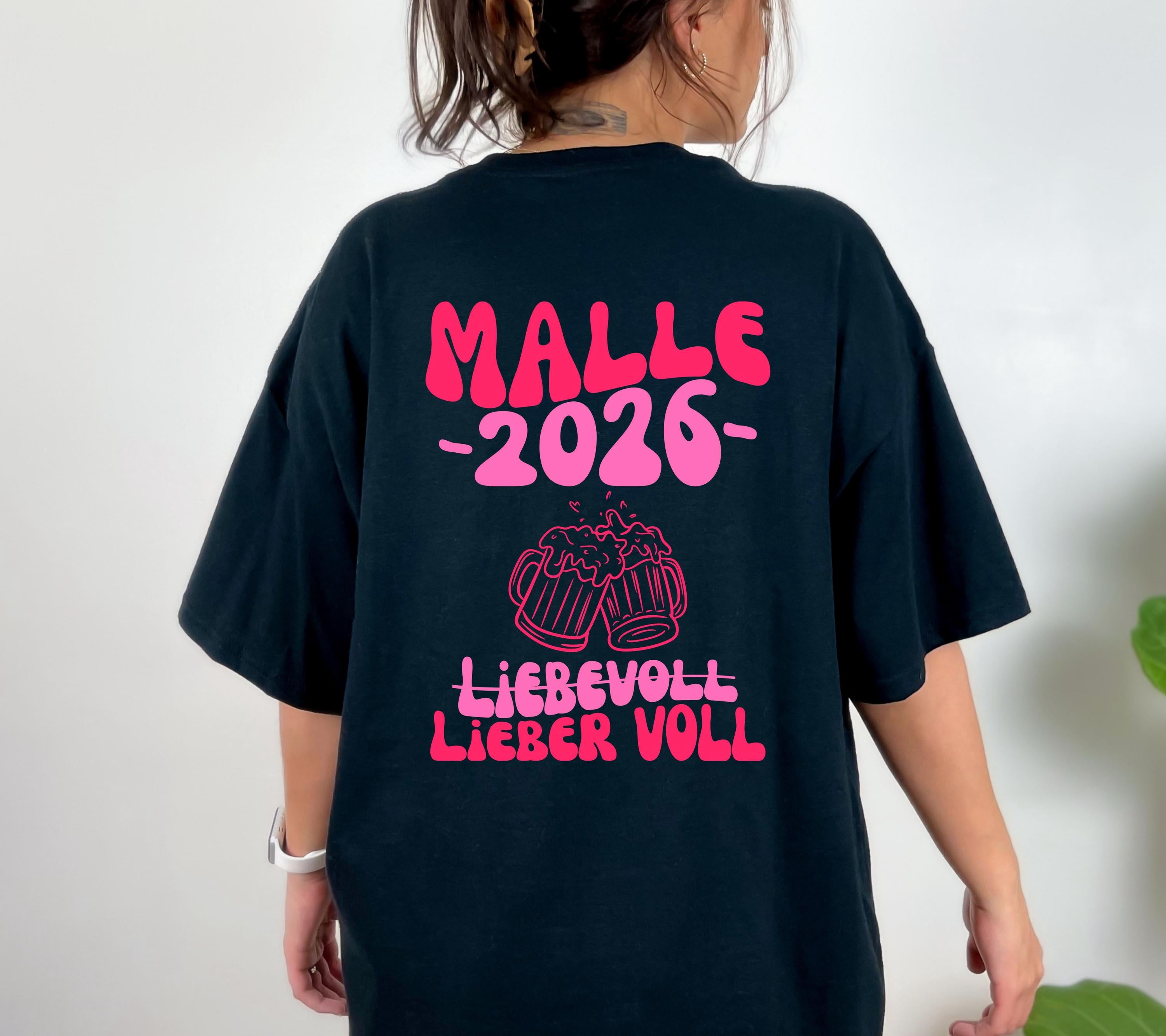 Malle Shirt, Backprint, Malle 2026, Malle Shirts, Malle T Shirt, personalisiert, Mallorca Shirts, Bier Shirt, Sauf T Shirt, Gruppenshirt