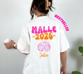 Malle T Shirt, Backprint, Malle 2026, Malle Shirts, Malle TShirts, personalisiert, Mallorca Shirts, Bier Shirt, Sauf T Shirt, Gruppenshirt