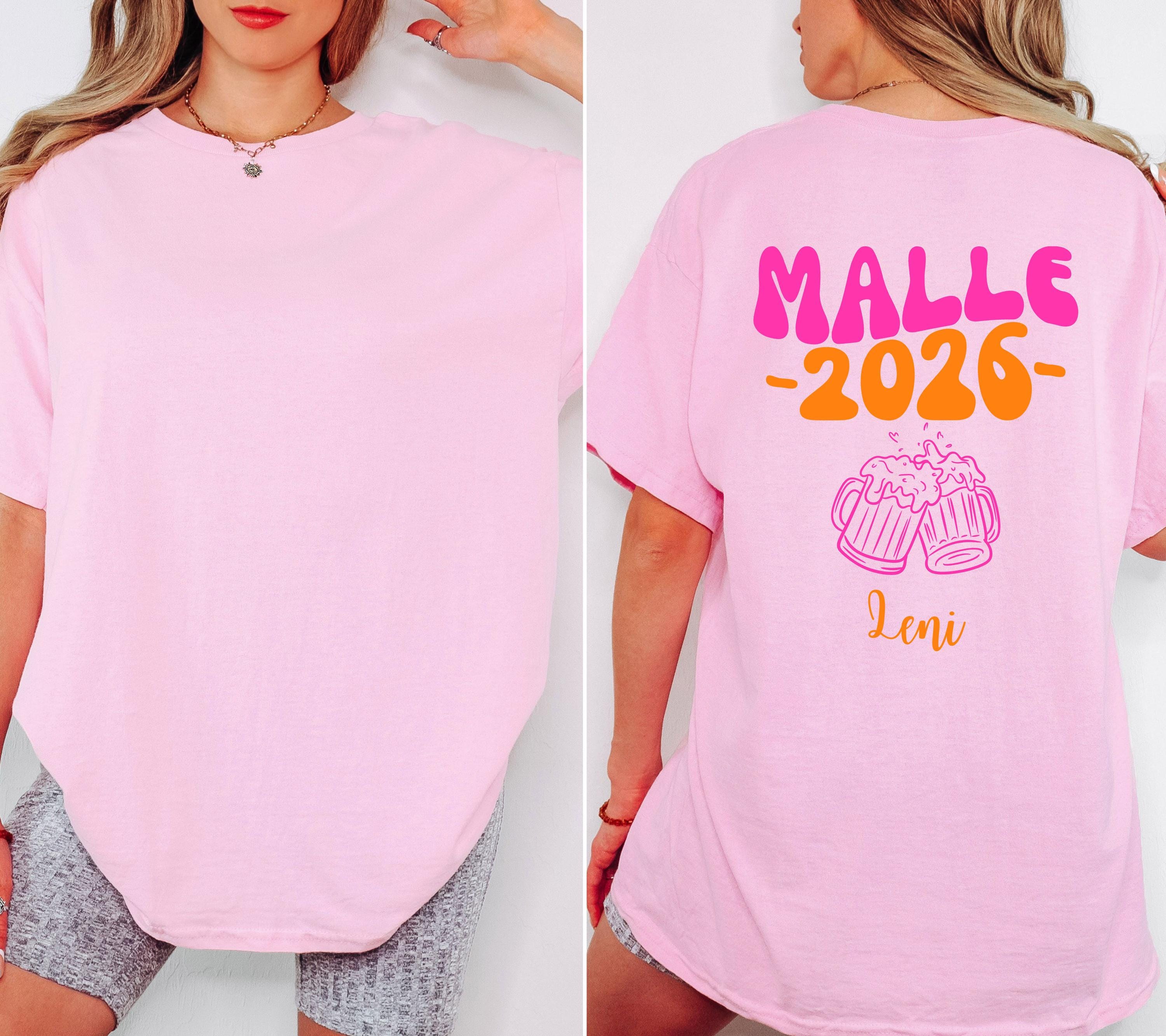 Malle T Shirt, Backprint, Malle 2026, Malle Shirts, Malle TShirts, personalisiert, Mallorca Shirts, Bier Shirt, Sauf T Shirt, Gruppenshirt