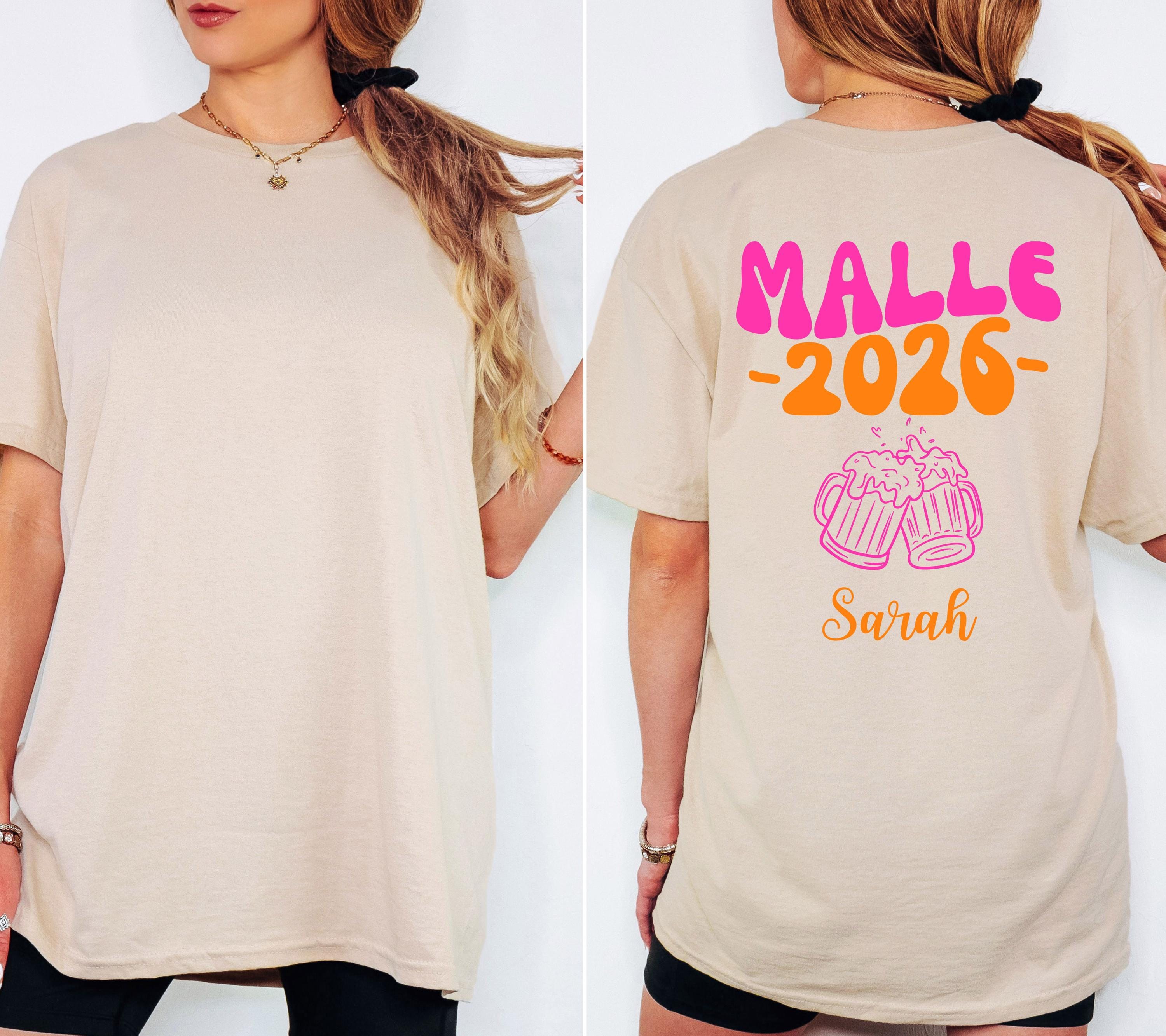 Malle T Shirt, Backprint, Malle 2026, Malle Shirts, Malle TShirts, personalisiert, Mallorca Shirts, Bier Shirt, Sauf T Shirt, Gruppenshirt