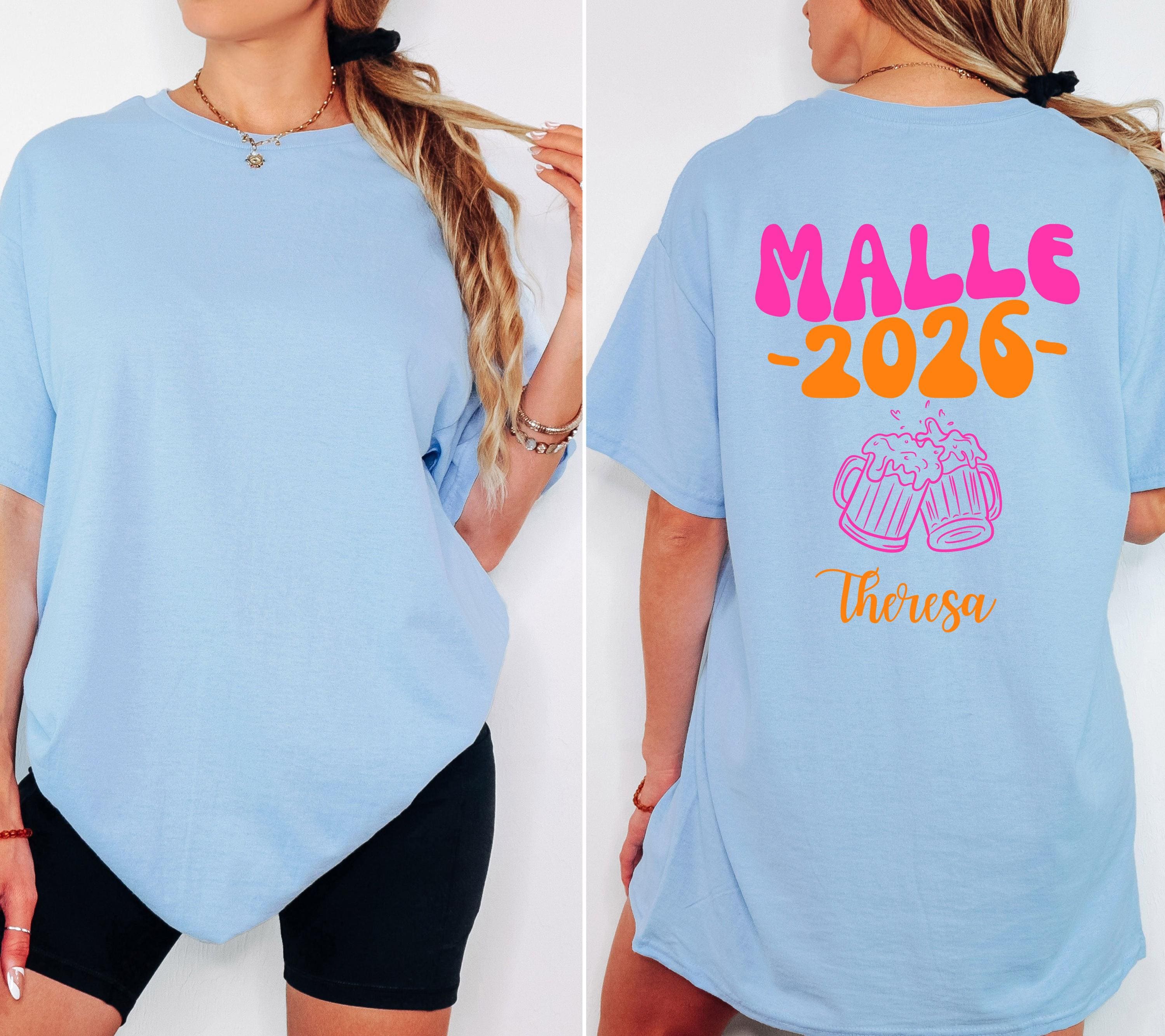 Malle T Shirt, Backprint, Malle 2026, Malle Shirts, Malle TShirts, personalisiert, Mallorca Shirts, Bier Shirt, Sauf T Shirt, Gruppenshirt
