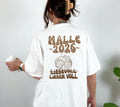 Malle Shirt, liebevoll lieber voll, Backprint, Malle 2026, Leo Muster, Leopard, Mallorca T Shirt, personalisiert, Bier Shirt, Gruppenshirt