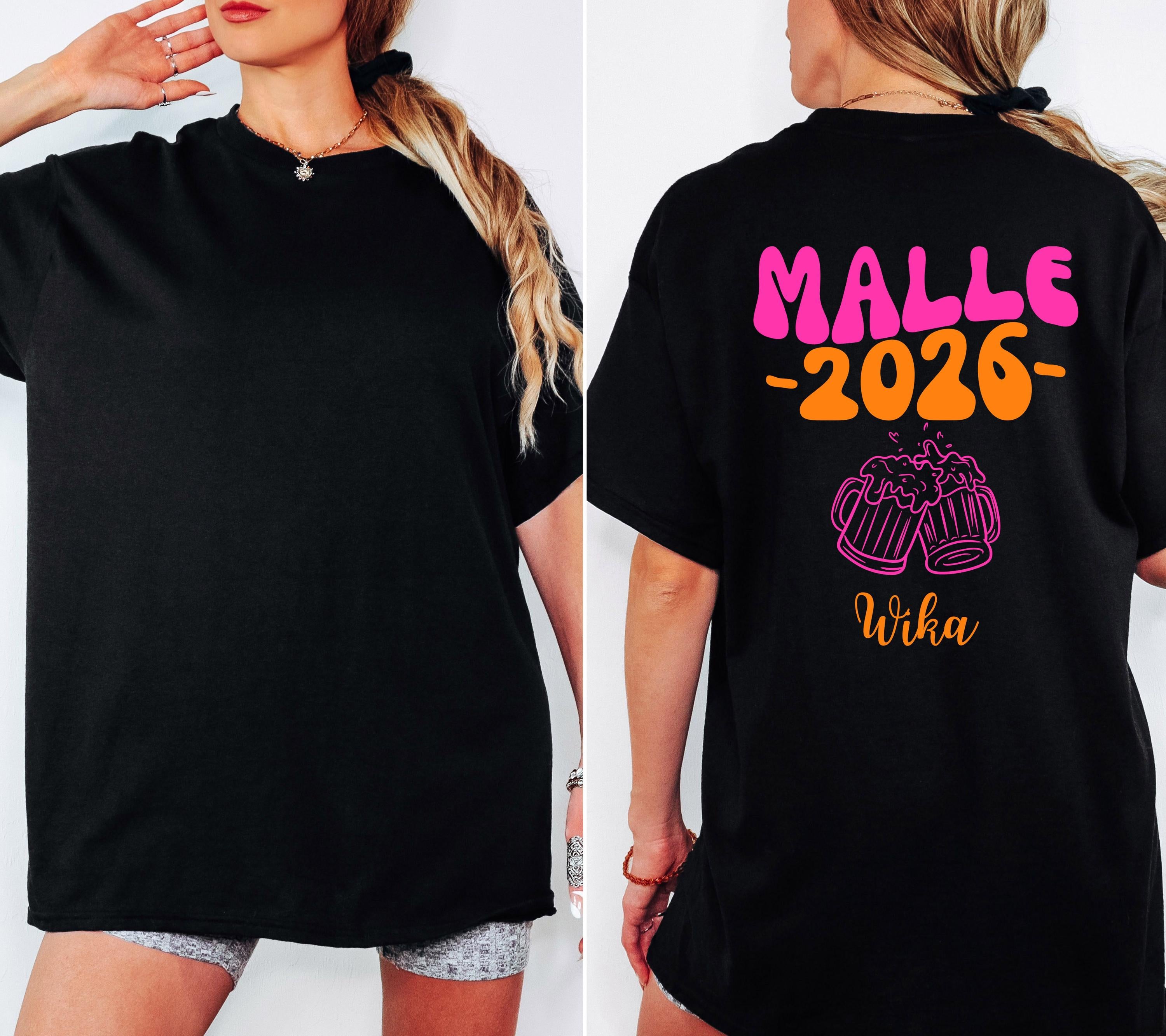 Malle Shirt, Malle 2026, Team Shirts, T Shirt personalisiert, Mallorca Shirts, Bier Shirt, Sauf T Shirt, Gruppenshirt, Backprint, Mädelstrip