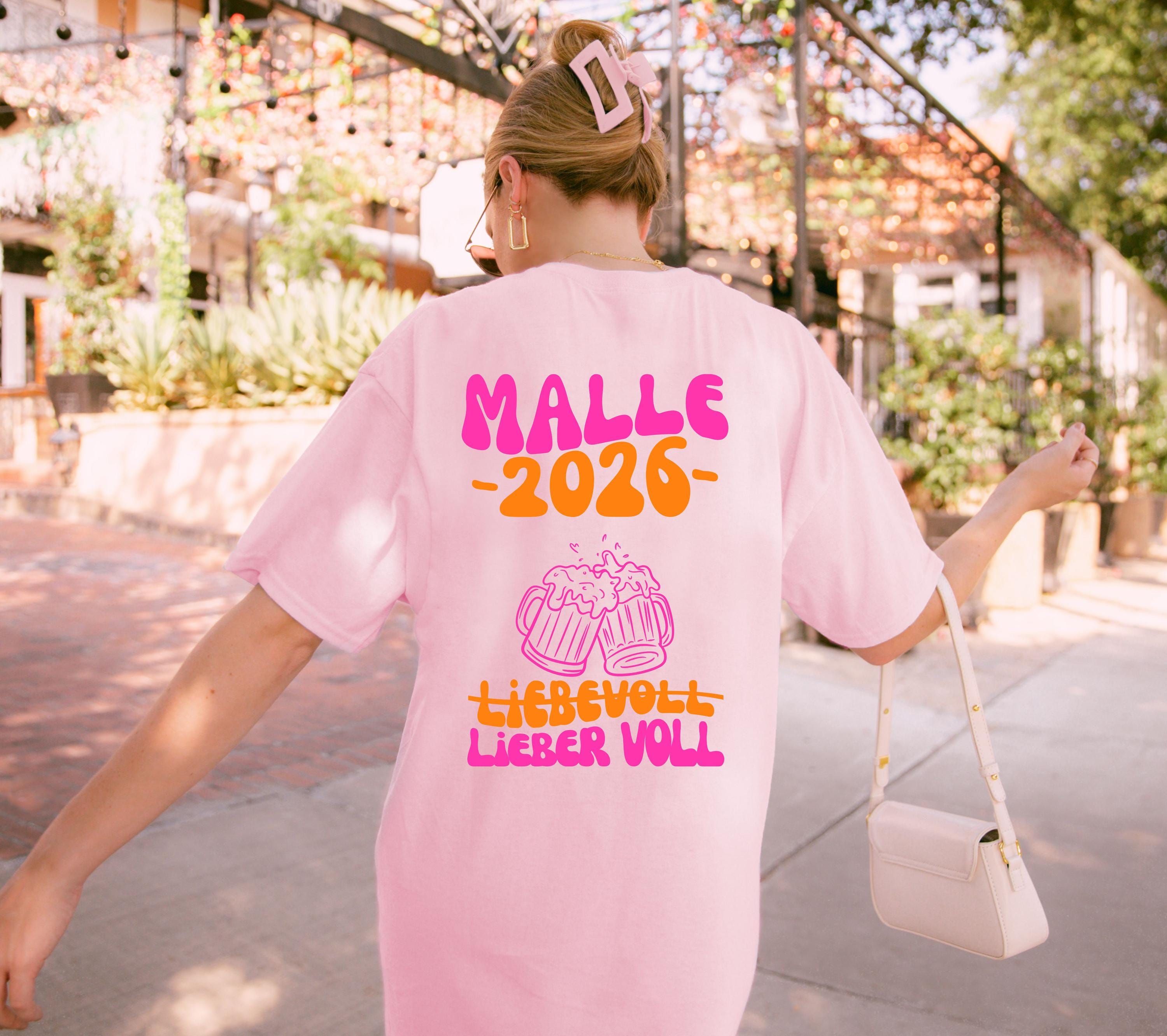 Malle Shirt Frauen, Backprint, Malle 2026, Malle Shirts, Malle T Shirt, personalisiert, Mallorca Shirts, Bier Shirt, Urlaub, Gruppenshirt