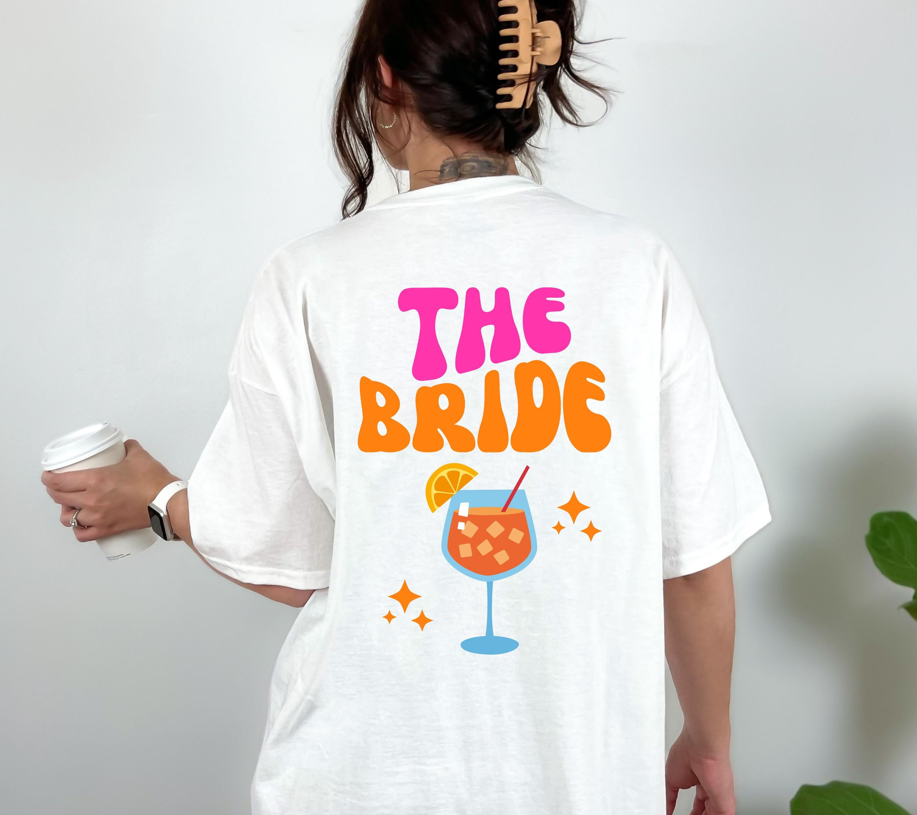 JGA T Shirt, Junggesellinnenabschied Shirts, JGA pink orange, Backprint, Team, Braut Shirt mit Name, JGA Frauen, Gruppen T Shirt, Hochzeit