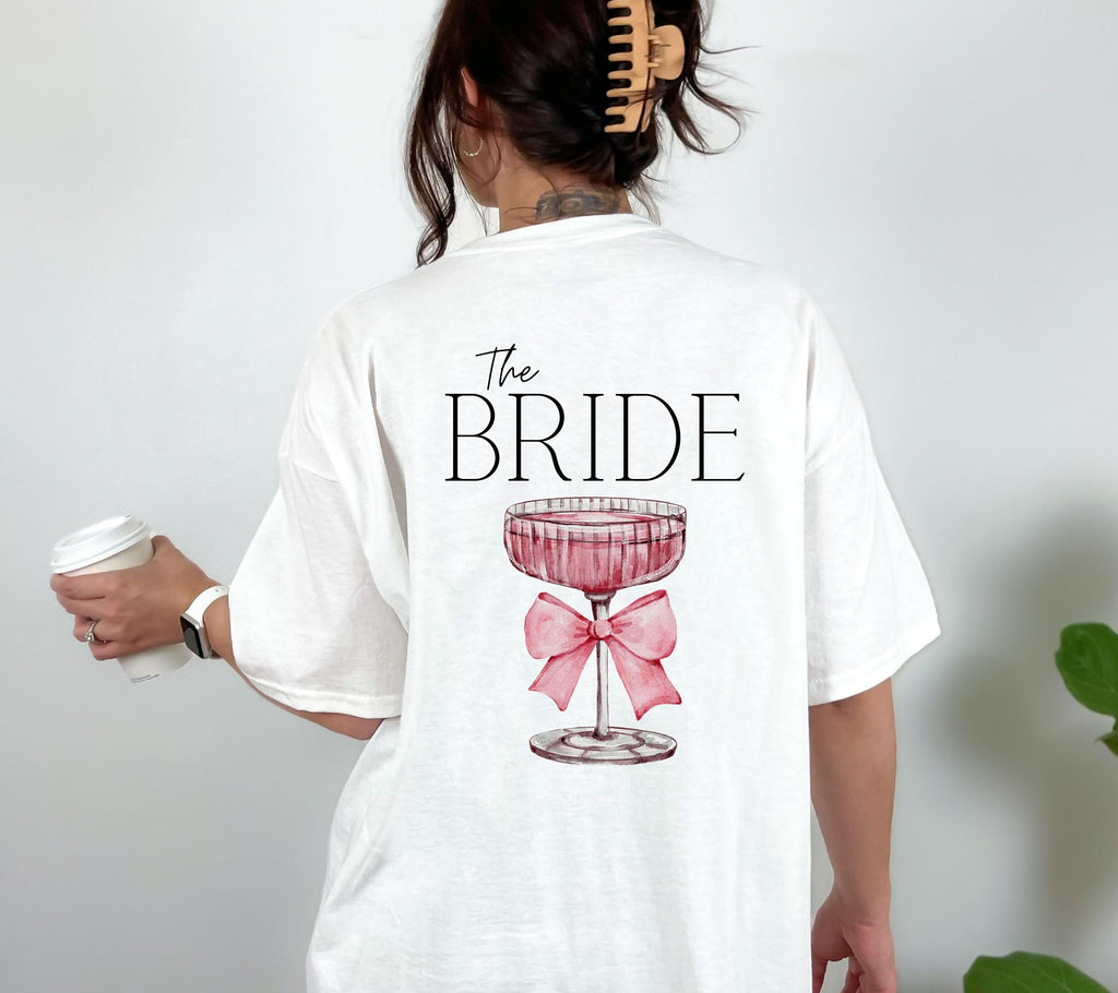 JGA Shirt, Junggesellenabschied Shirts, Backprint, Team Bride, Braut Shirt , JGA Frauen, Gruppenshirt, Hochzeit, rosa minimalistisch Damen
