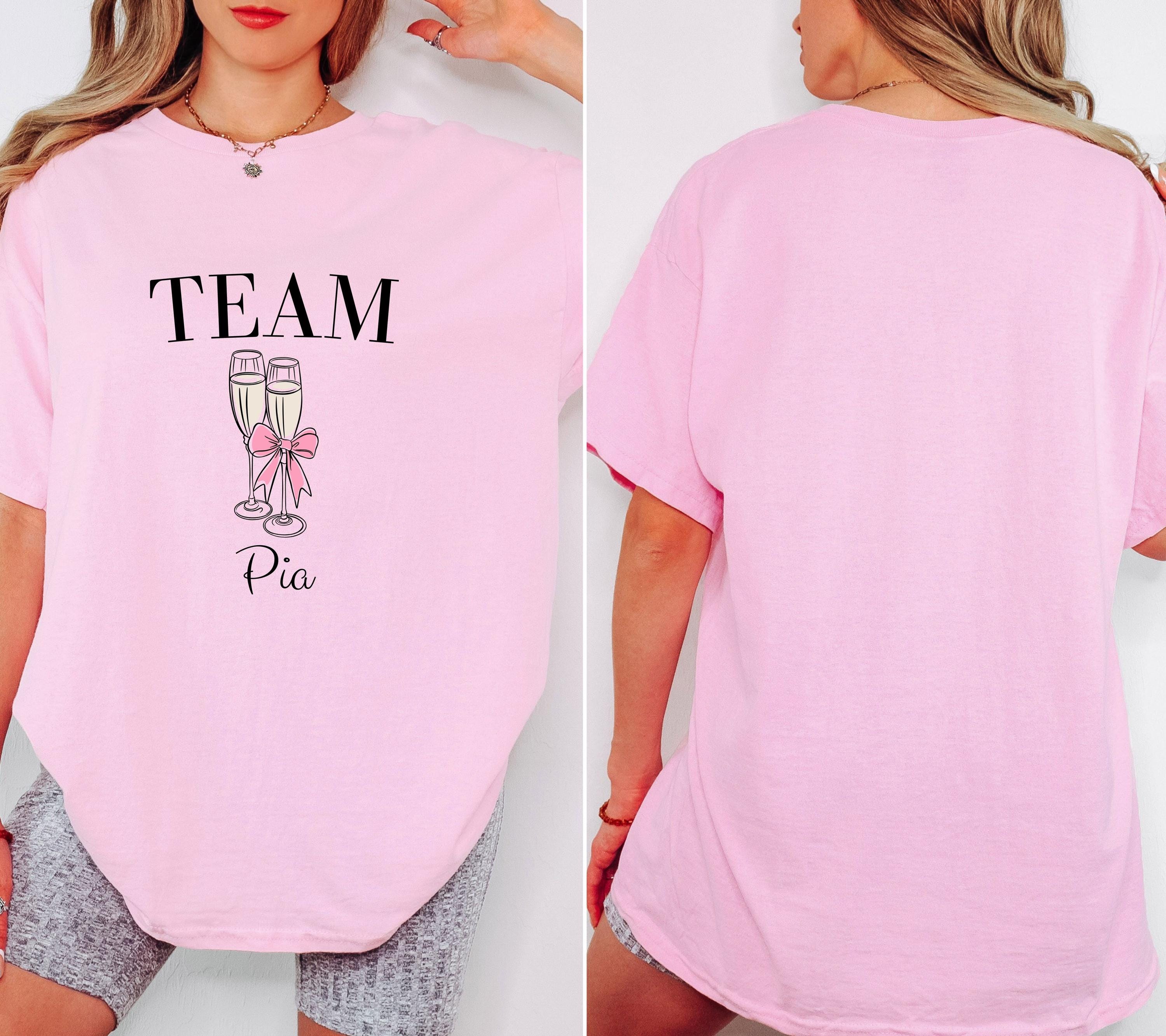 Braut Shirt vorne, JGA Shirts, Junggesellenabschied Frauen, Sekt, Prosecco, Schleife, Team Shirts, Bride, JGA Frau, Hochzeit, Crew, Mädels