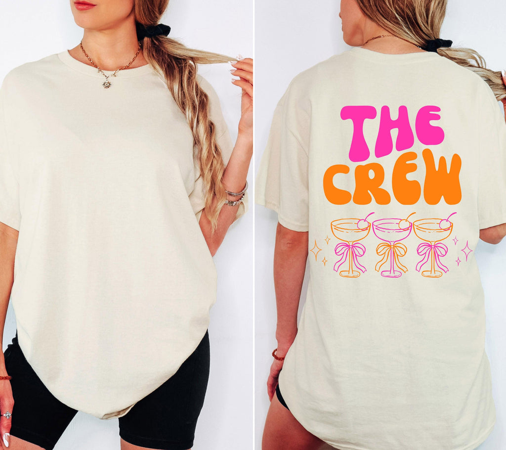 JGA T Shirt Backprint, Junggesellenenabschied Shirts, JGA pink orange, Bride, Team, Braut Shirt mit Name, JGA Frauen, Gruppen Shirt Hochzeit