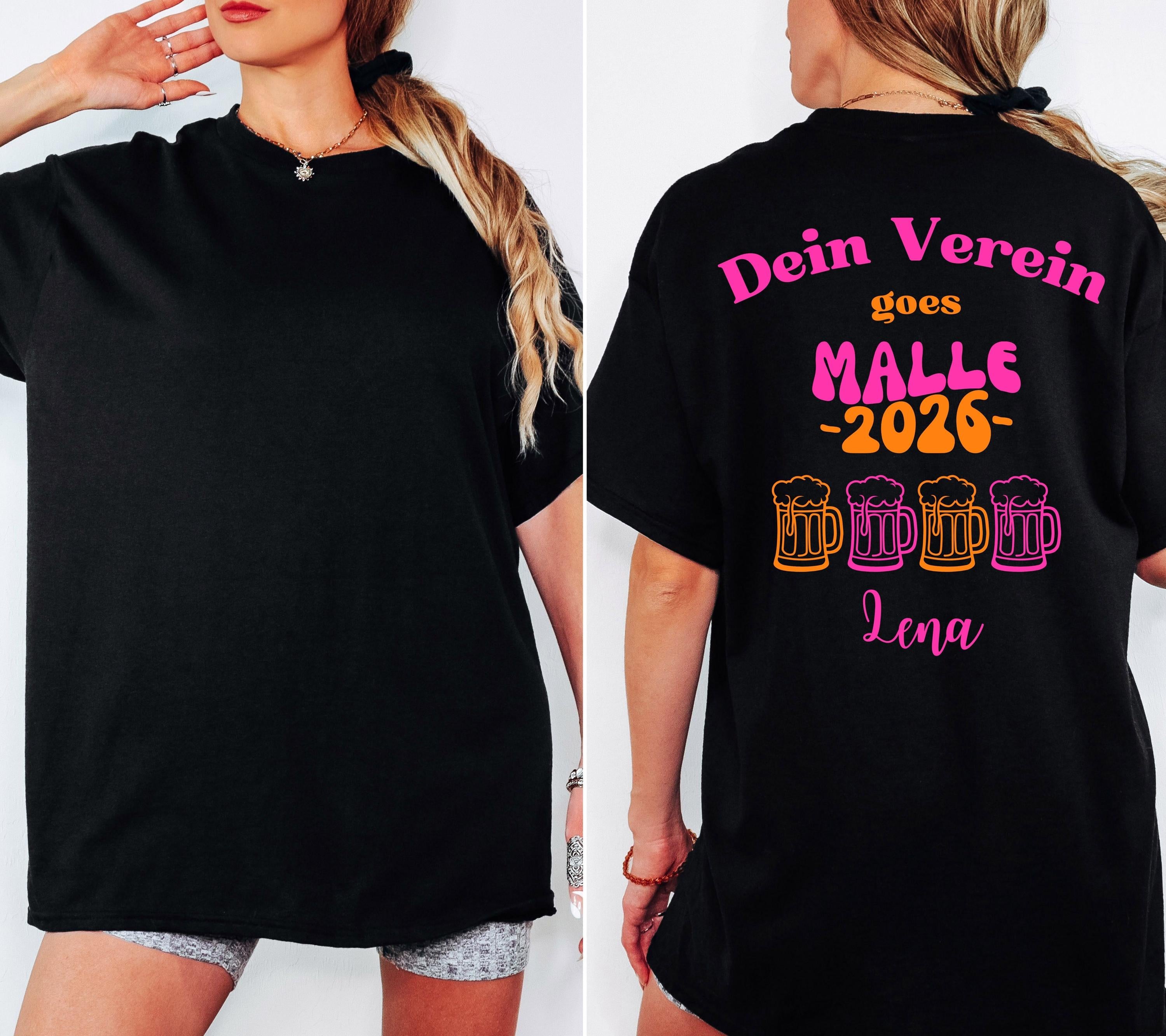 Malle Shirt Mannschaftsfahrt, Backprint, Malle 2026, Malle Shirts, T Shirt, Trikot, Mallorca Shirts, Bier Shirt, Sauf T Shirt, Gruppenshirt