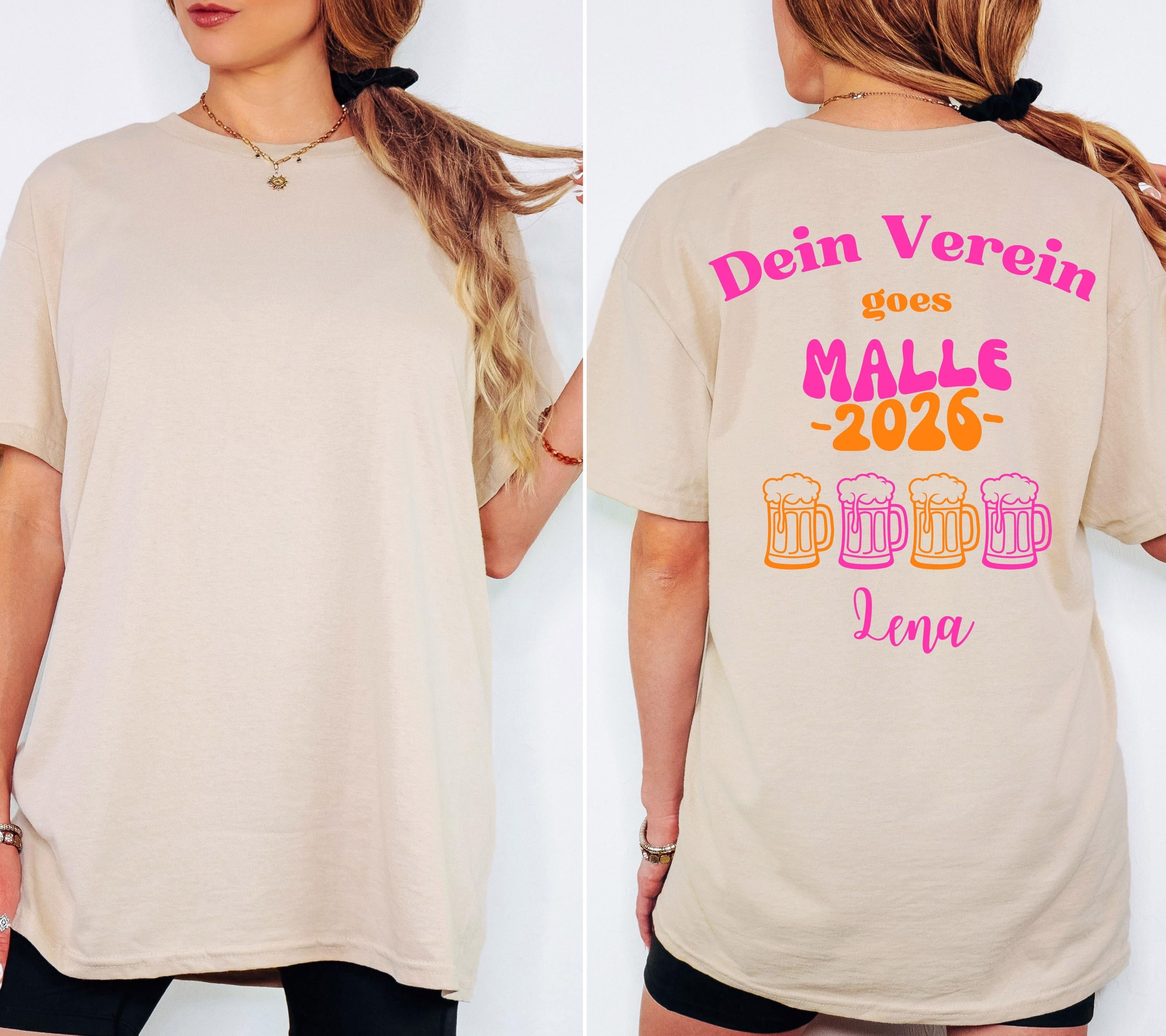Malle Shirt Mannschaftsfahrt, Backprint, Malle 2026, Malle Shirts, T Shirt, Trikot, Mallorca Shirts, Bier Shirt, Sauf T Shirt, Gruppenshirt