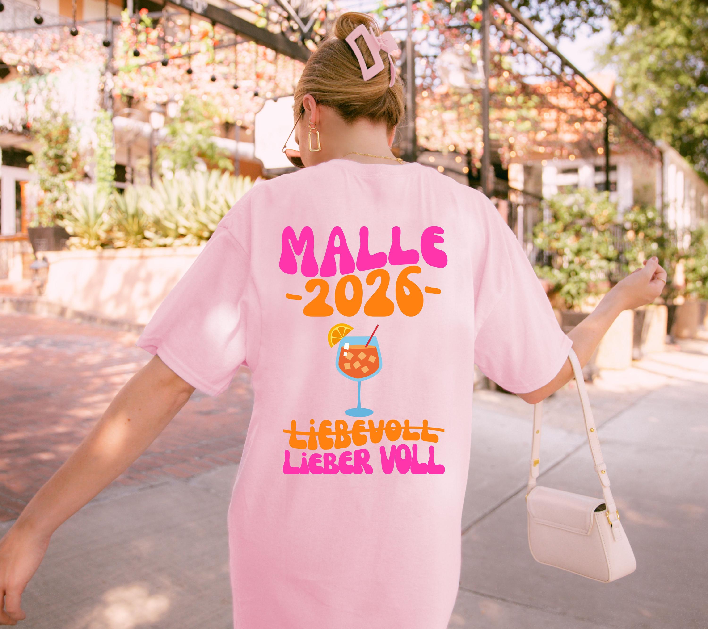 Malle Shirt, Spritz, Backprint, Malle 2026, liebevoll lieber voll, Malle T Shirt, personalisiert, Mallorca Shirts, Bier Shirt, Gruppenshirt