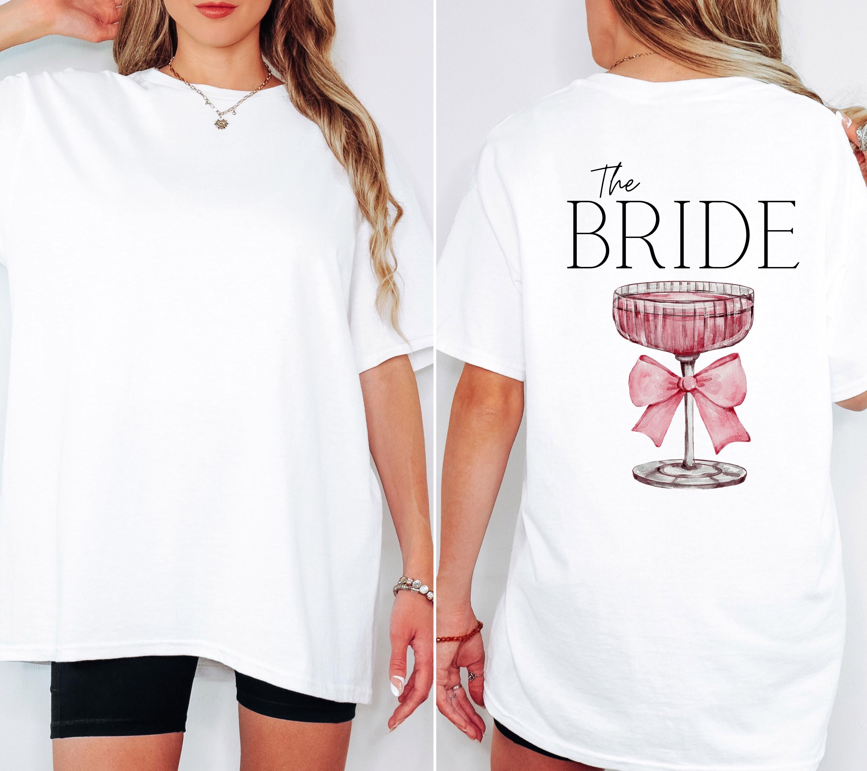 JGA Shirt, Junggesellenabschied Shirts, Backprint, Team Bride, Braut Shirt , JGA Frauen, Gruppenshirt, Hochzeit, rosa minimalistisch Damen