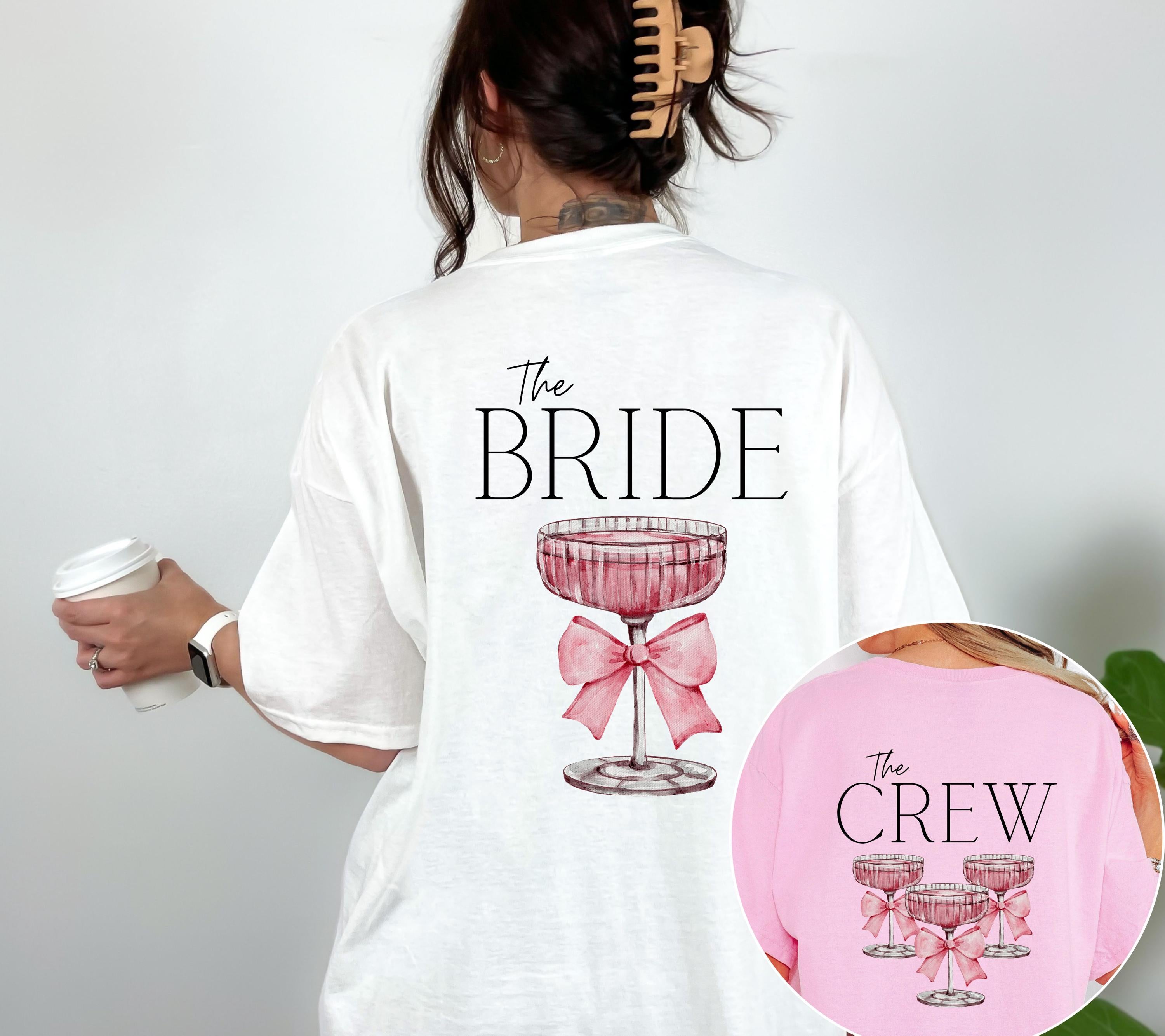 JGA Shirt, Junggesellenabschied Shirts, Backprint, Team Bride, Braut Shirt , JGA Frauen, Gruppenshirt, Hochzeit, rosa minimalistisch Damen