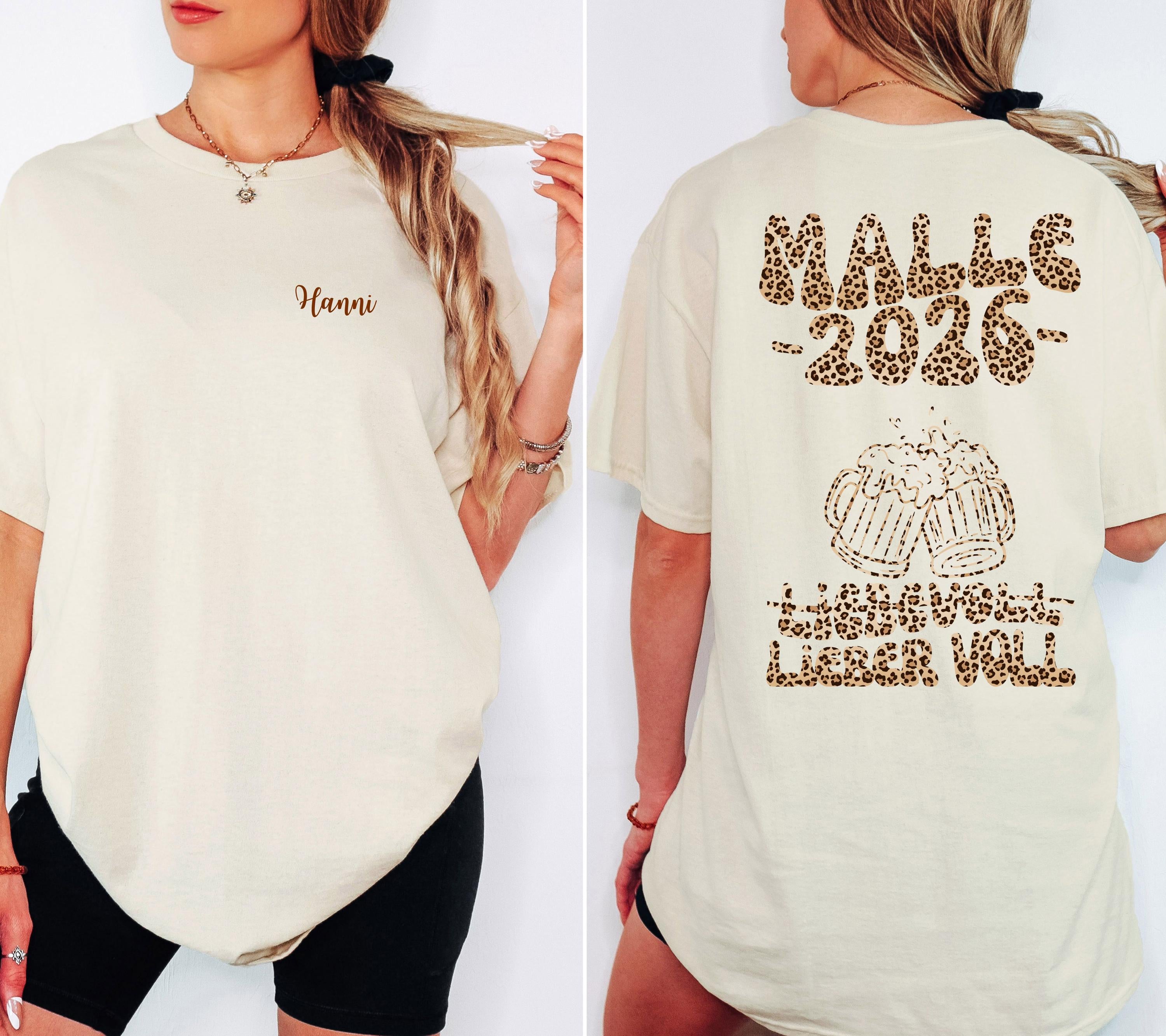 Malle Shirt Leo, Backprint, Malle 2026, liebevoll lieber voll, Malle T Shirt, personalisiert, Mallorca, Bier Shirt, Sauf T Shirt, Gruppe