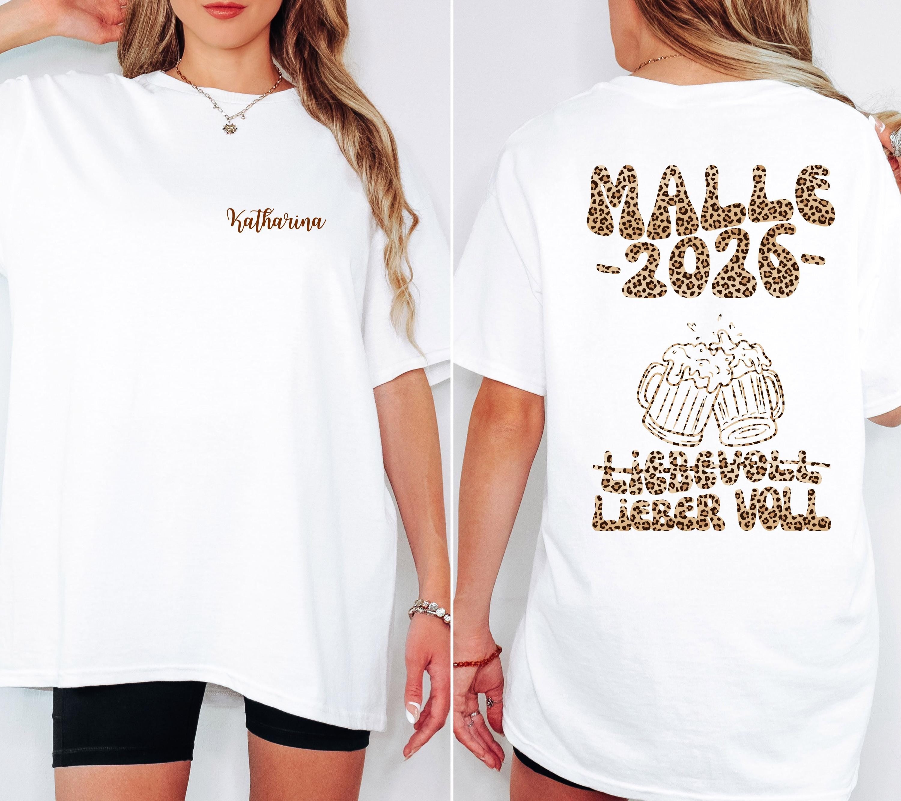 Malle Shirt Leo, Backprint, Malle 2026, liebevoll lieber voll, Malle T Shirt, personalisiert, Mallorca, Bier Shirt, Sauf T Shirt, Gruppe