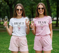 JGA Shirt vorne, Braut Shirt vorne, Junggesellenabschied Frauen, Sekt, Prosecco, Schleife, Team Shirts, Bride, JGA Frau, Hochzeit, Crew