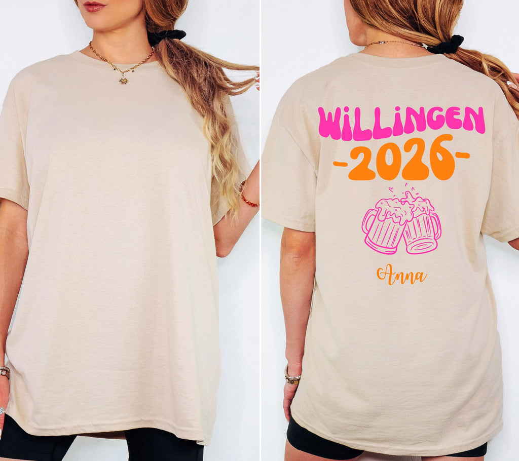 Willingen T Shirt, Backprint, Willingen 2026, Mannschaftsfahrt TShirts, personalisiert, Bier Shirt, Sauf T Shirt, Gruppenshirt, Gruppenreise