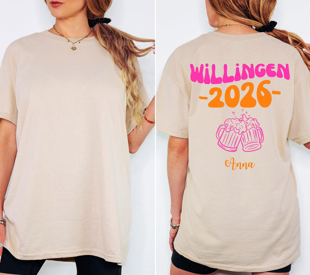 Willingen T Shirt, Backprint, Willingen 2026, Mannschaftsfahrt TShirts, personalisiert, Bier Shirt, Sauf T Shirt, Gruppenshirt, Gruppenreise