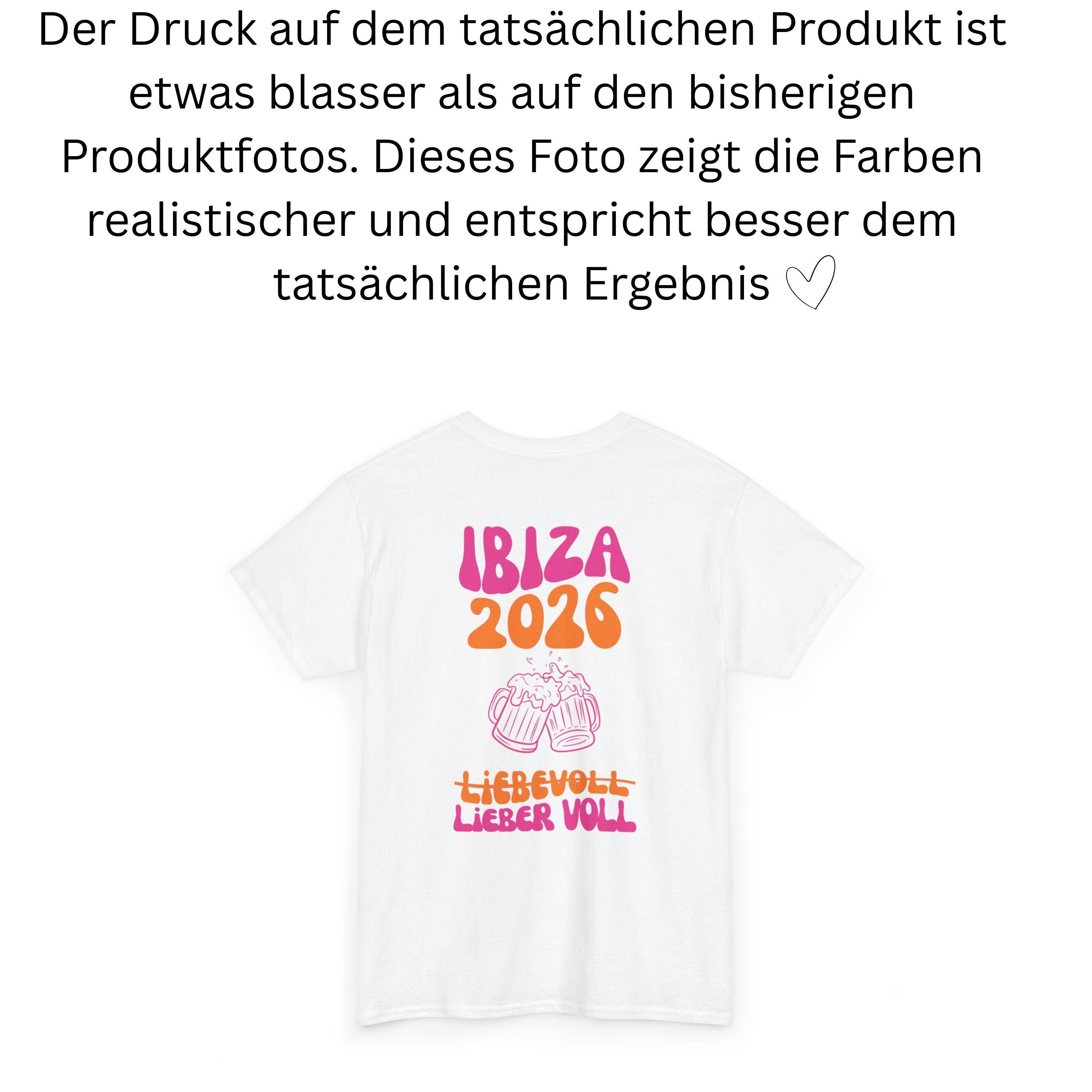 Ibiza Shirt, Backprint, Ibiza 2026, Ibiza T Shirts, Mädelstrip Shirts, pink orange, Gruppenshirt Mädels, liebevoll lieber voll, Bier, saufen