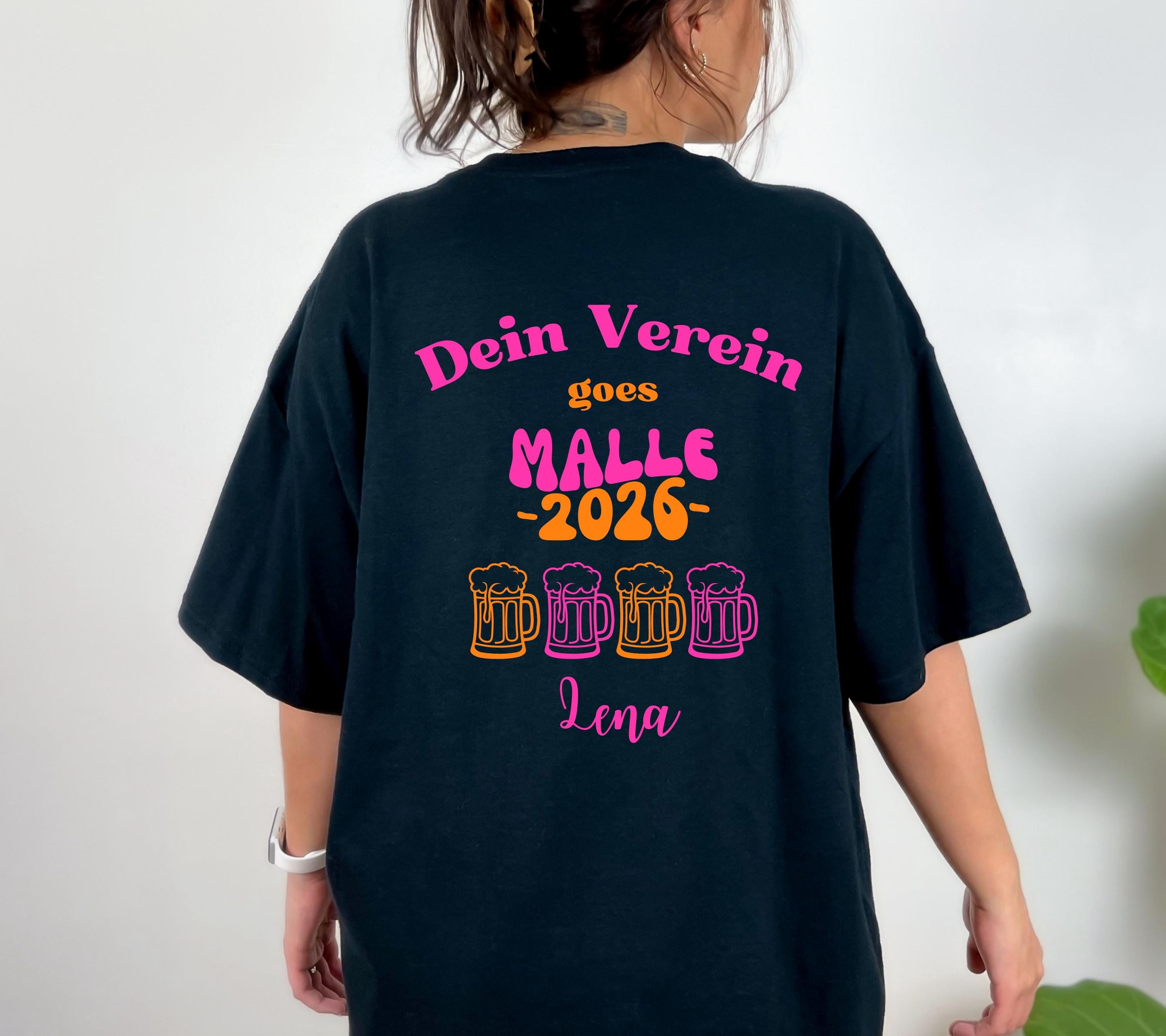 Malle Shirt Mannschaftsfahrt, Backprint, Malle 2026, Malle Shirts, T Shirt, Trikot, Mallorca Shirts, Bier Shirt, Sauf T Shirt, Gruppenshirt