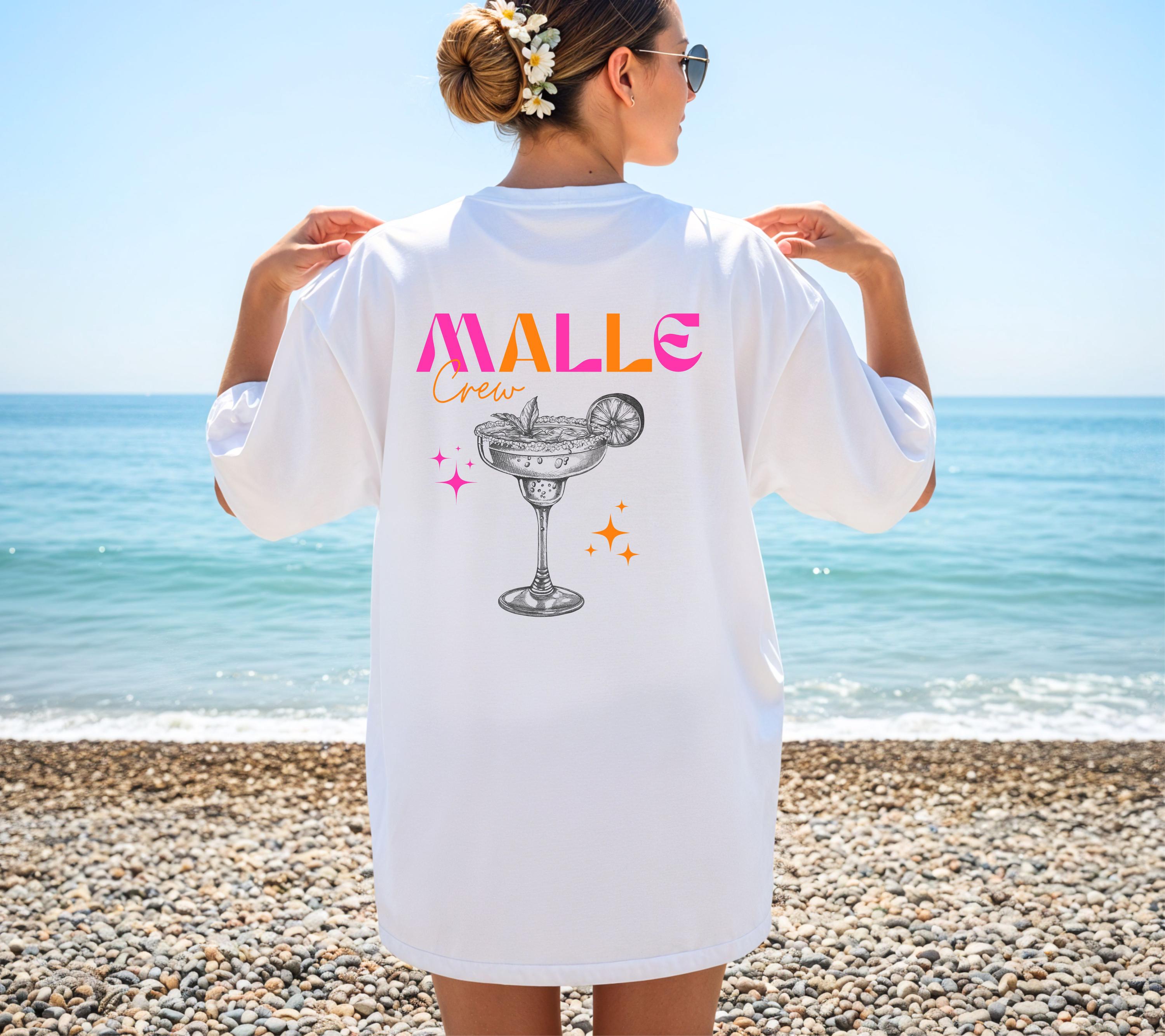 Mallorca T Shirts, Malle Shirt pink orange, Backprint, Malle 2026, Malle T Shirt, personalisiert, Bier Shirt, Sauf T Shirt, Gruppenshirt