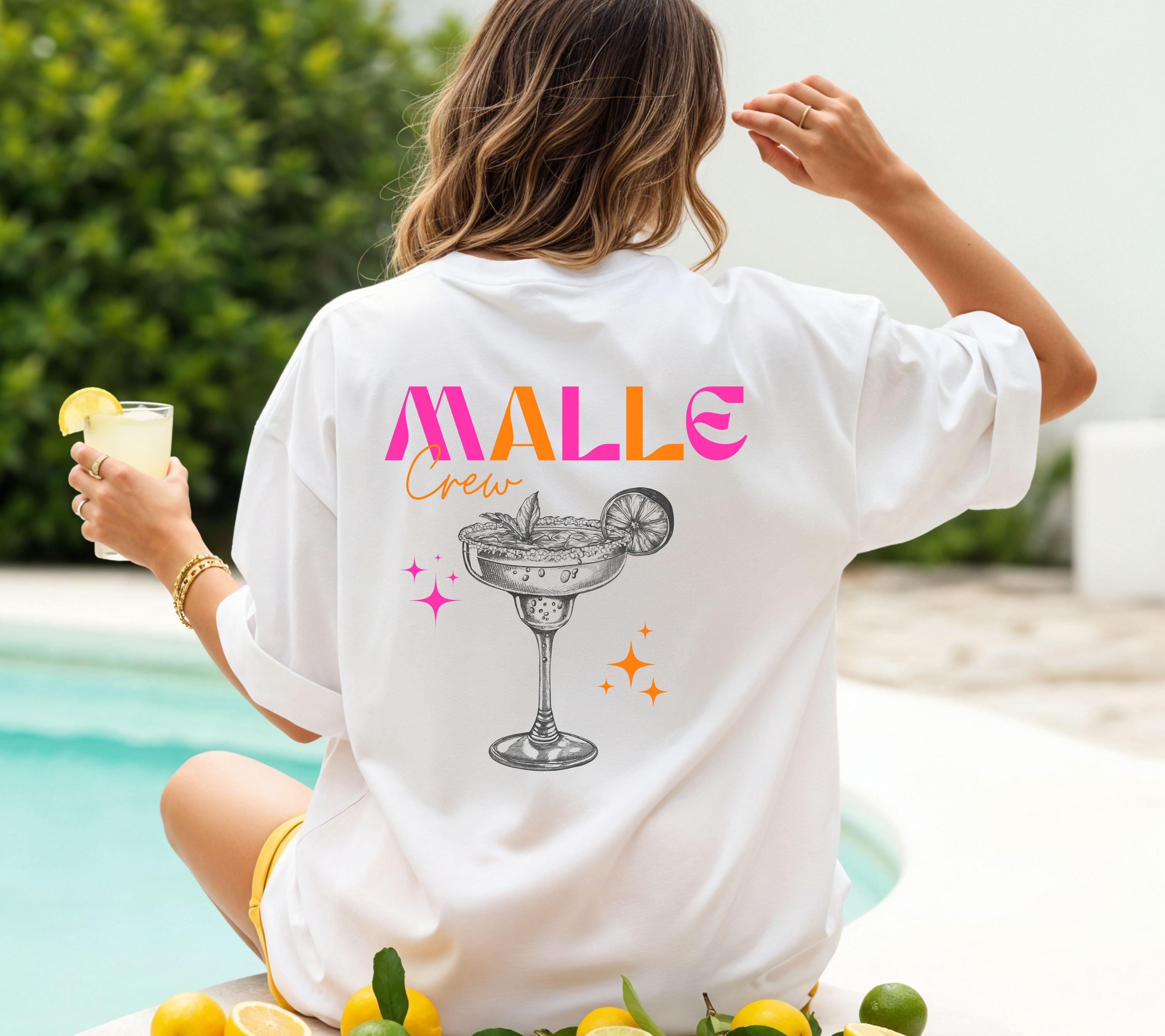 Mallorca T Shirts, Malle Shirt pink orange, Backprint, Malle 2026, Malle T Shirt, personalisiert, Bier Shirt, Sauf T Shirt, Gruppenshirt