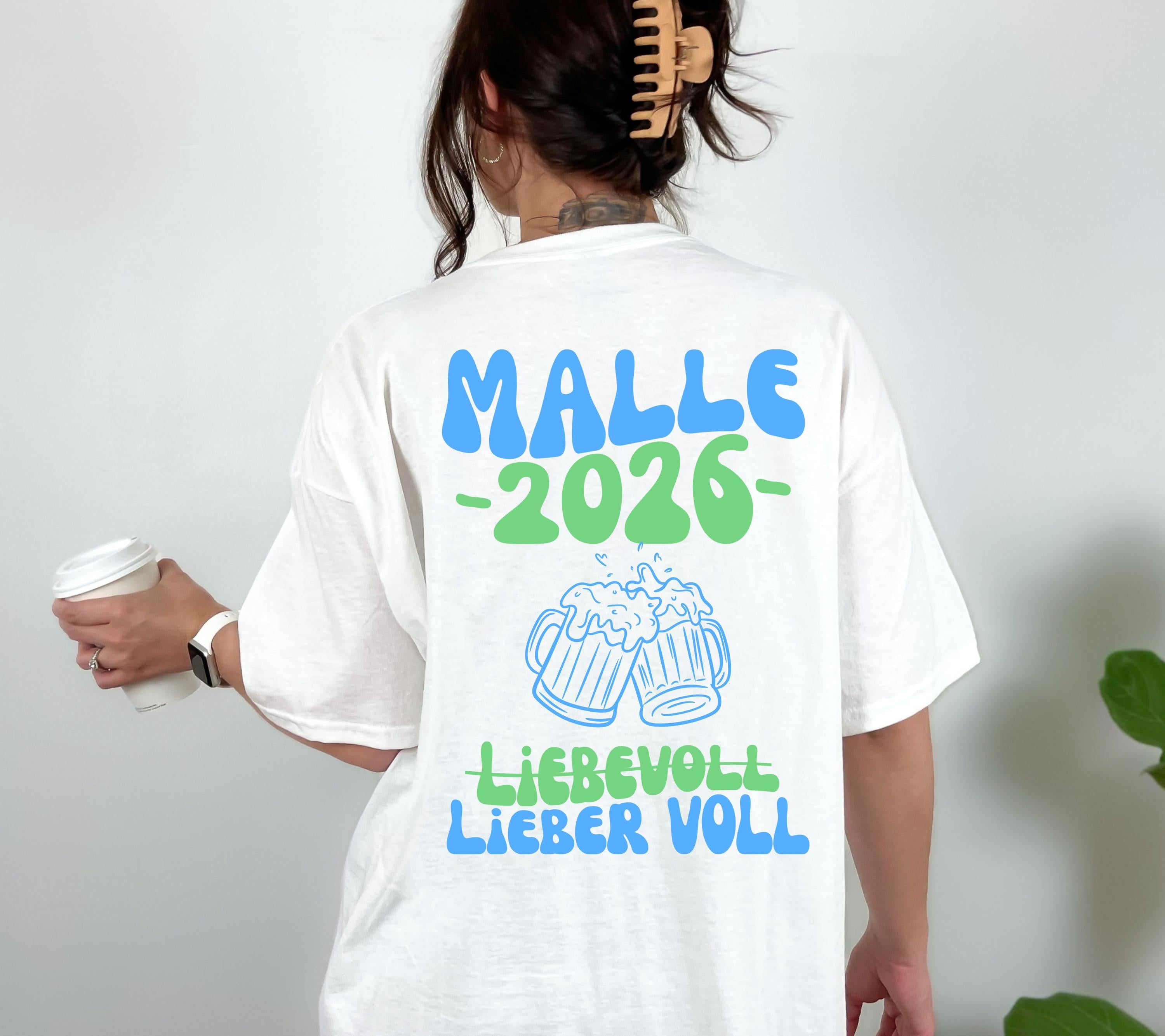 Malle Shirt, Backprint, Malle 2026, Malle Shirts, Malle T Shirt, personalisiert, Mallorca Shirts, Bier Shirt, Sauf T Shirt, Gruppenshirt