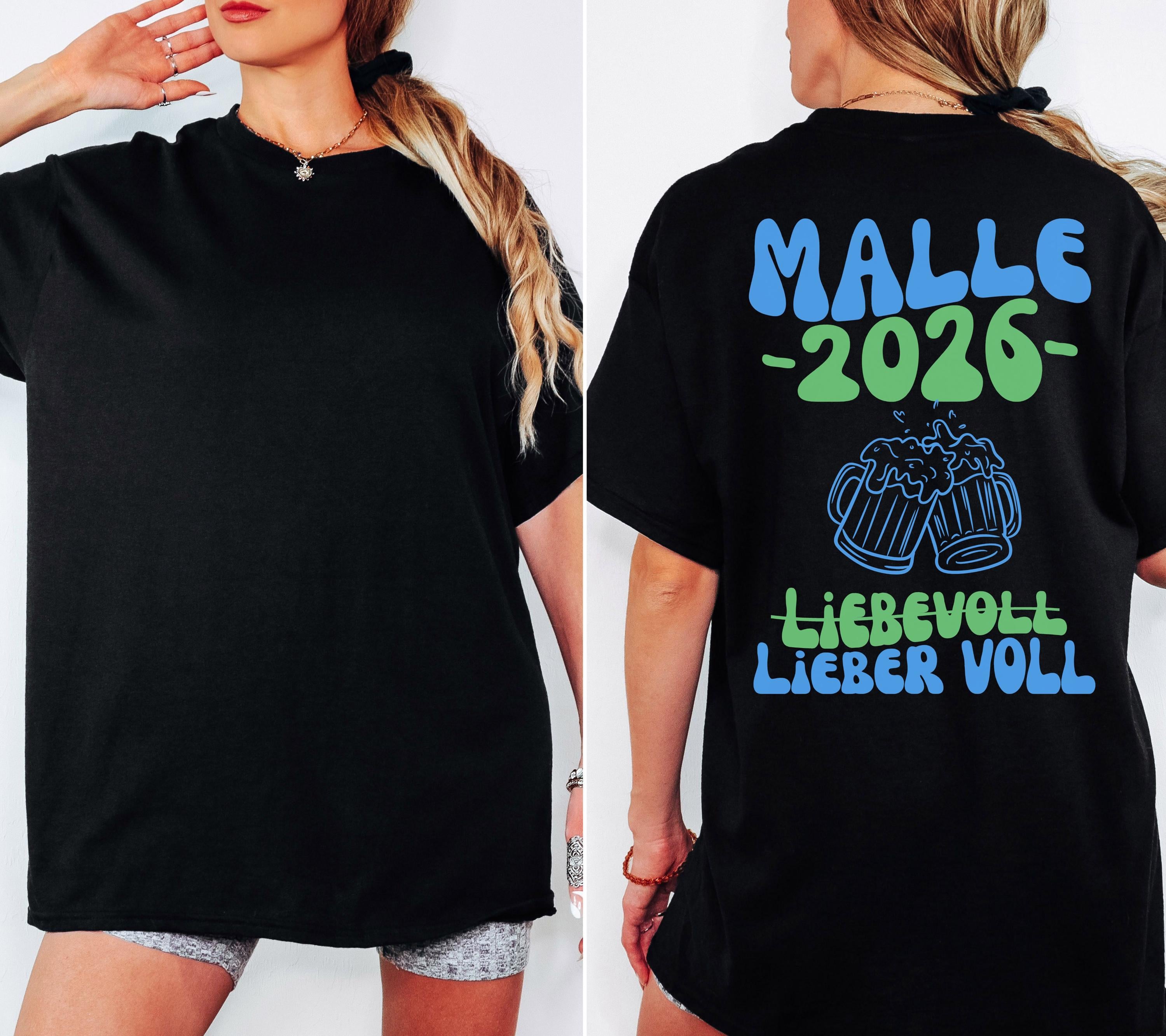 Malle Shirt Unisex, Backprint, Malle 2026, Malle Shirts, Mallorca Shirts, Bier Shirt, Sauf T Shirt, Gruppenshirt, Herren, Frauen, Männer