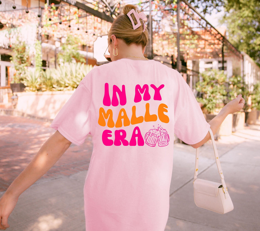 Malle Shirt, In my Malle Era, Backprint, Malle 2026, Malle T Shirt, pink orange, Mallorca Shirts, Bier Shirt, Sauf T Shirt, Gruppenshirt