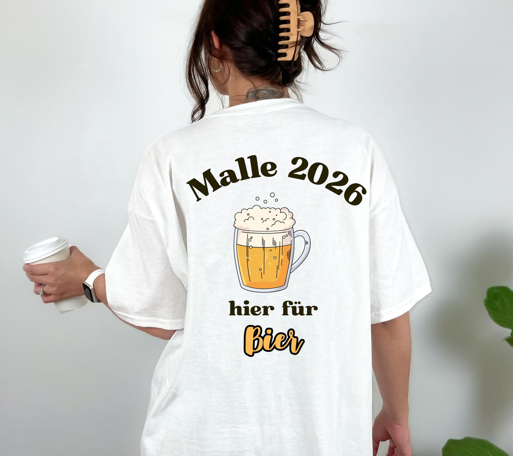 Malle Shirt Unisex, Backprint, Malle 2026, Malle Shirts, Mallorca Shirts, Bier Shirt, Sauf T Shirt, Gruppenshirt, Herren, Frauen, Männer