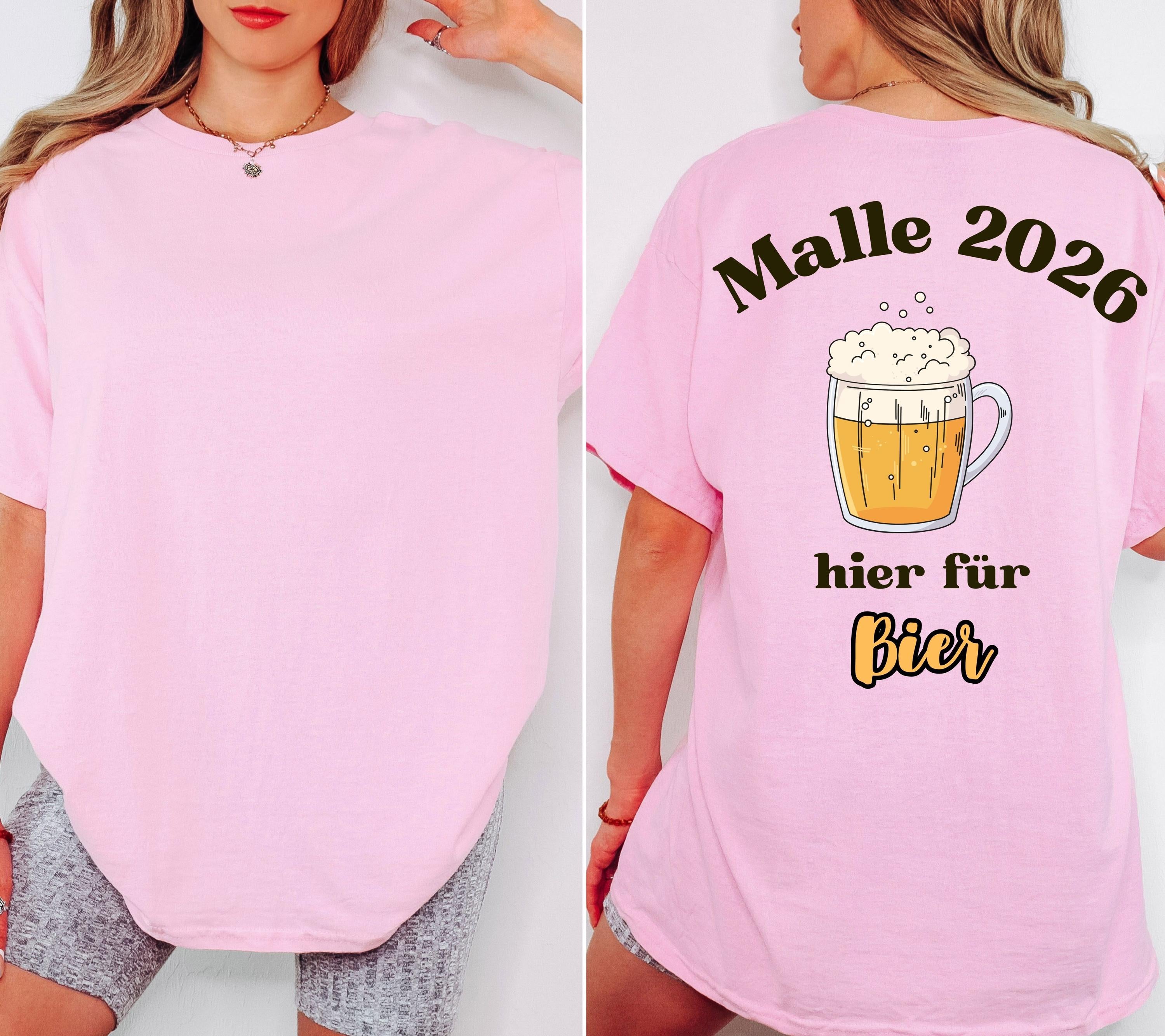 Malle Shirt Unisex, Backprint, Malle 2026, Malle Shirts, Mallorca Shirts, Bier Shirt, Sauf T Shirt, Gruppenshirt, Herren, Frauen, Männer