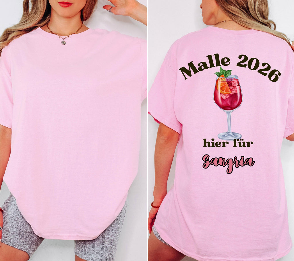 Malle Shirt Unisex, Backprint, Malle 2026, Malle Shirts, Mallorca Shirts, Bier Shirt, Sauf T Shirt, Gruppenshirt, Herren, Frauen, Männer