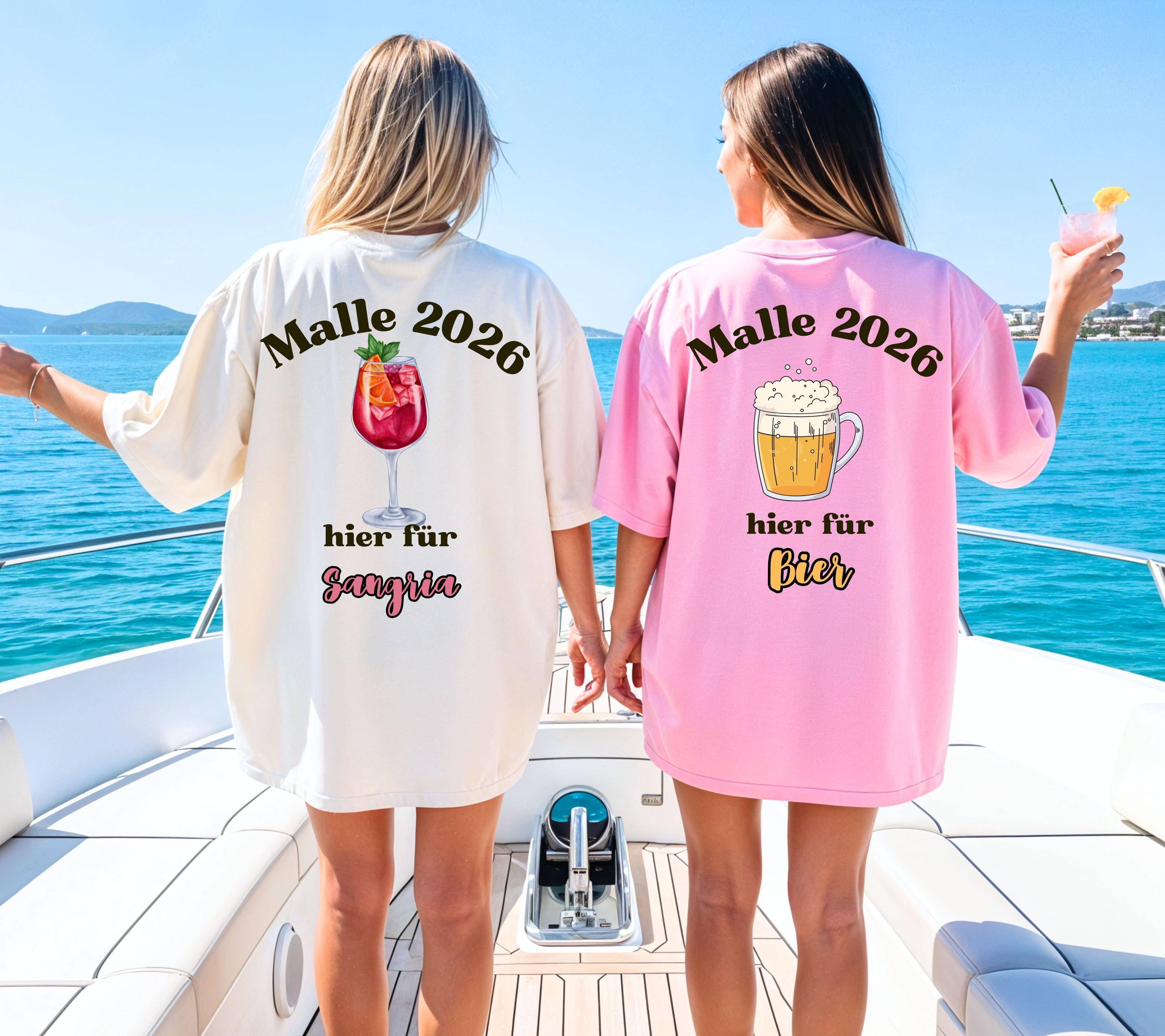 Malle Shirt Unisex, Backprint, Malle 2026, Malle Shirts, Mallorca Shirts, Bier Shirt, Sauf T Shirt, Gruppenshirt, Herren, Frauen, Männer