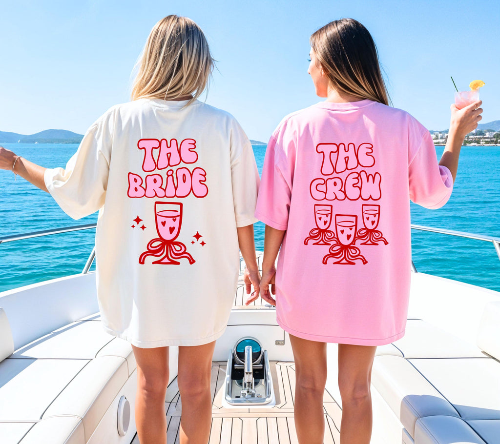 JGA T Shirt, Junggesellenabschied Frauen Shirts, JGA pink rot, Backprint, Team, Braut Shirt mit Name, JGA Frauen, Gruppen T Shirt, Hochzeit