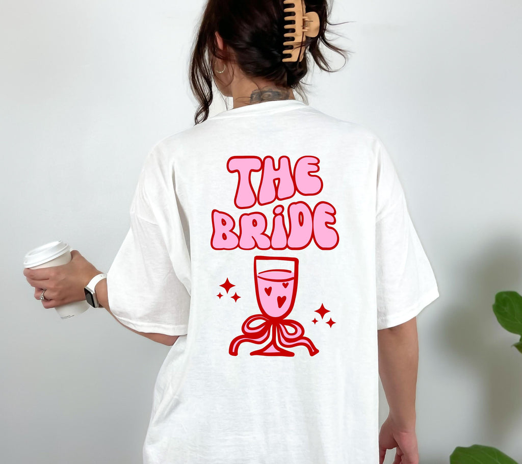 JGA T Shirt, Junggesellenabschied Frauen Shirts, JGA pink rot, Backprint, Team, Braut Shirt mit Name, JGA Frauen, Gruppen T Shirt, Hochzeit