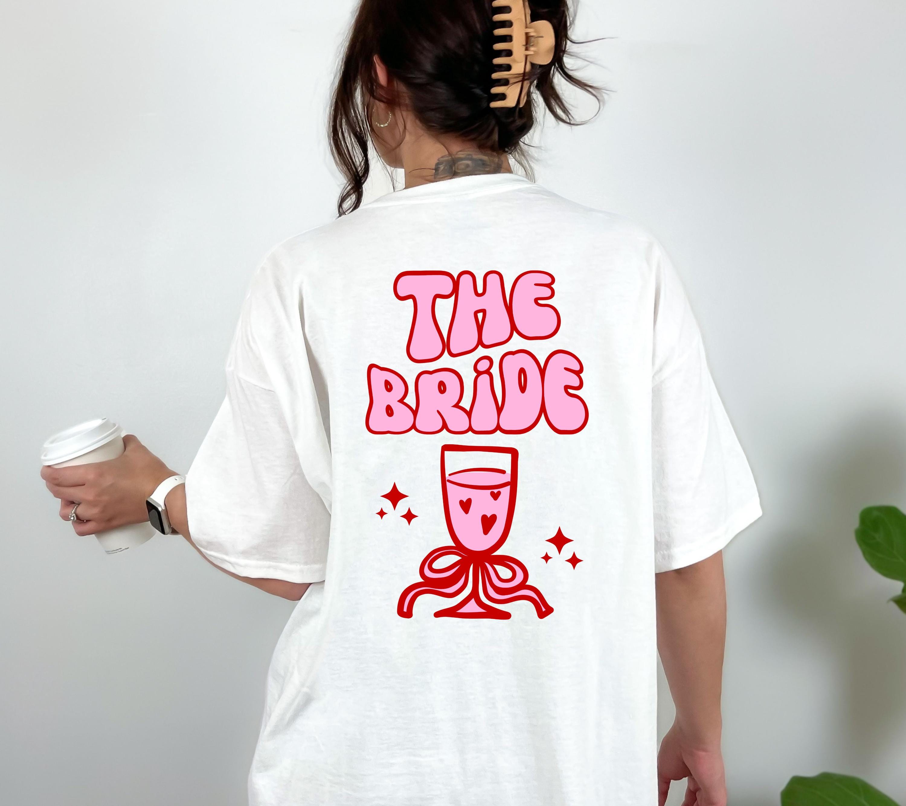 JGA T Shirt, Junggesellenabschied Frauen Shirts, JGA pink rot, Backprint, Team, Braut Shirt mit Name, JGA Frauen, Gruppen T Shirt, Hochzeit