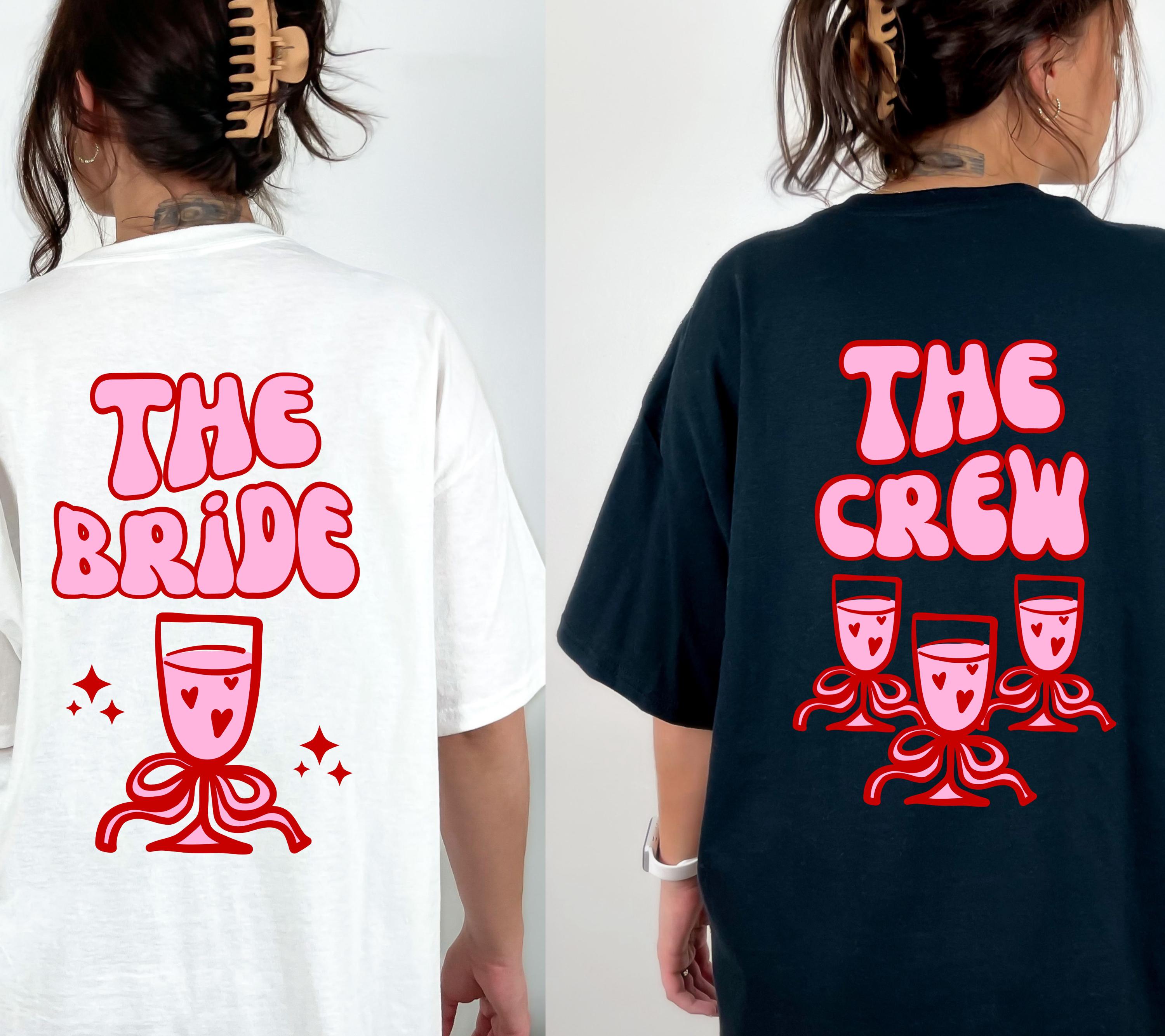 JGA T Shirt, Junggesellenabschied Frauen Shirts, JGA pink rot, Backprint, Team, Braut Shirt mit Name, JGA Frauen, Gruppen T Shirt, Hochzeit