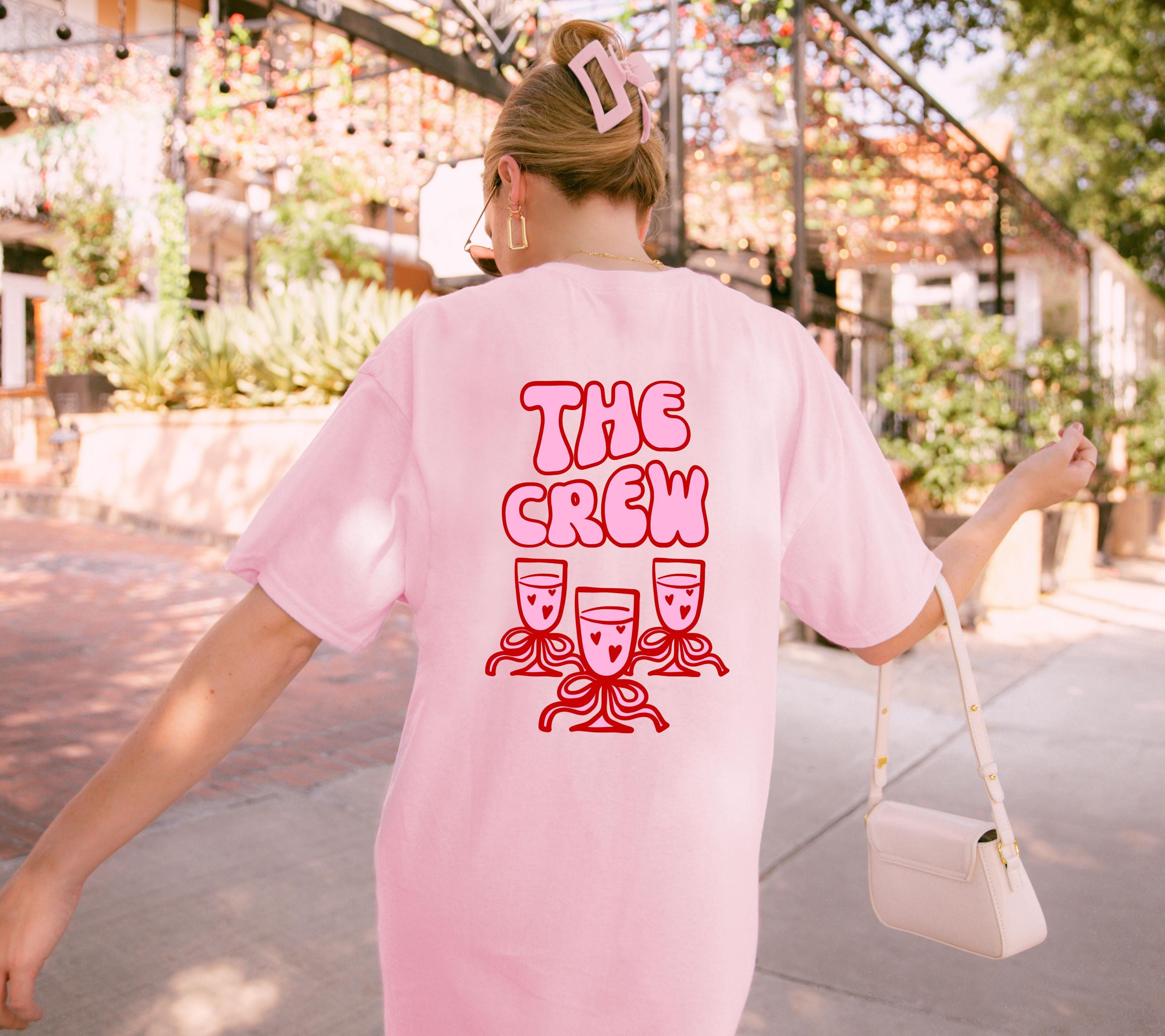 JGA T Shirt, Junggesellenabschied Frauen Shirts, JGA pink rot, Backprint, Team, Braut Shirt mit Name, JGA Frauen, Gruppen T Shirt, Hochzeit