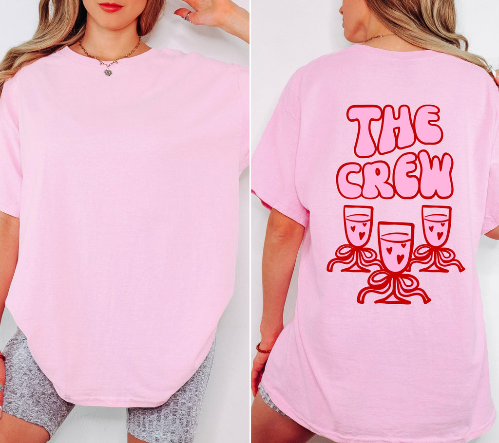 JGA T Shirt, Junggesellenabschied Frauen Shirts, JGA pink rot, Backprint, Team, Braut Shirt mit Name, JGA Frauen, Gruppen T Shirt, Hochzeit