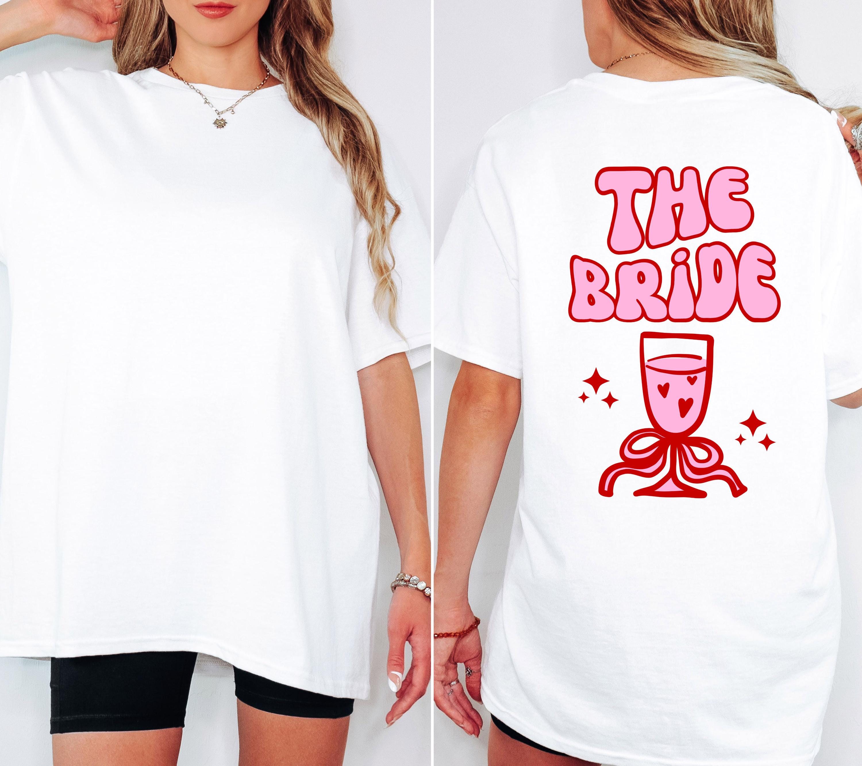 JGA T Shirt, Junggesellenabschied Frauen Shirts, JGA pink rot, Backprint, Team, Braut Shirt mit Name, JGA Frauen, Gruppen T Shirt, Hochzeit