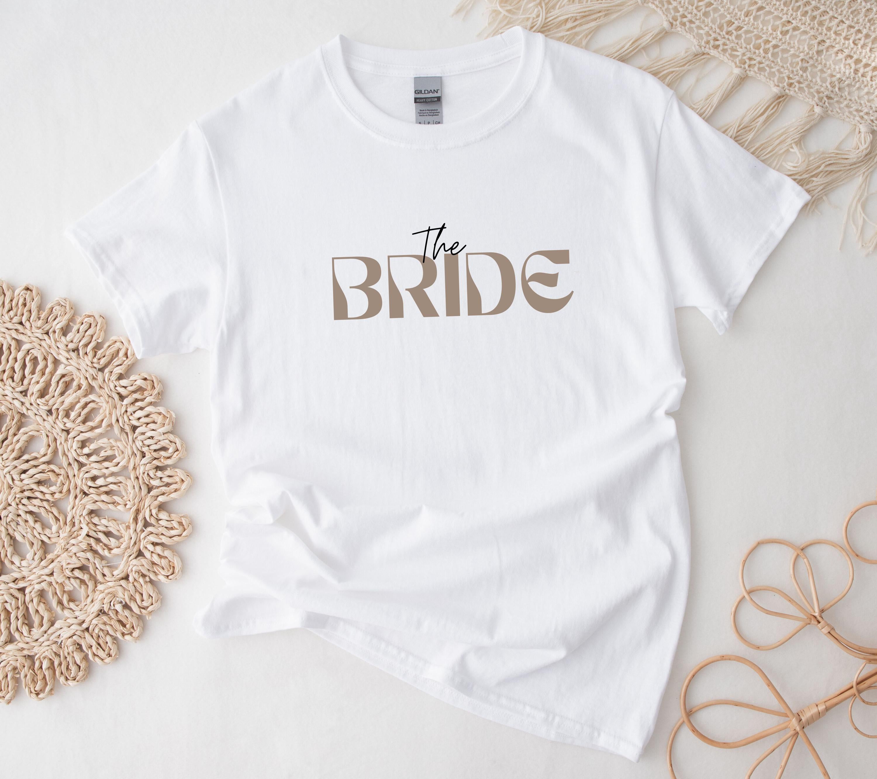 JGA Shirts Frauen, Bride und Crew, Junggesellenabschied, Team Shirts, Braut Shirt, The Bride, Hochzeit, Accessoires, Geschenk, beige, boho