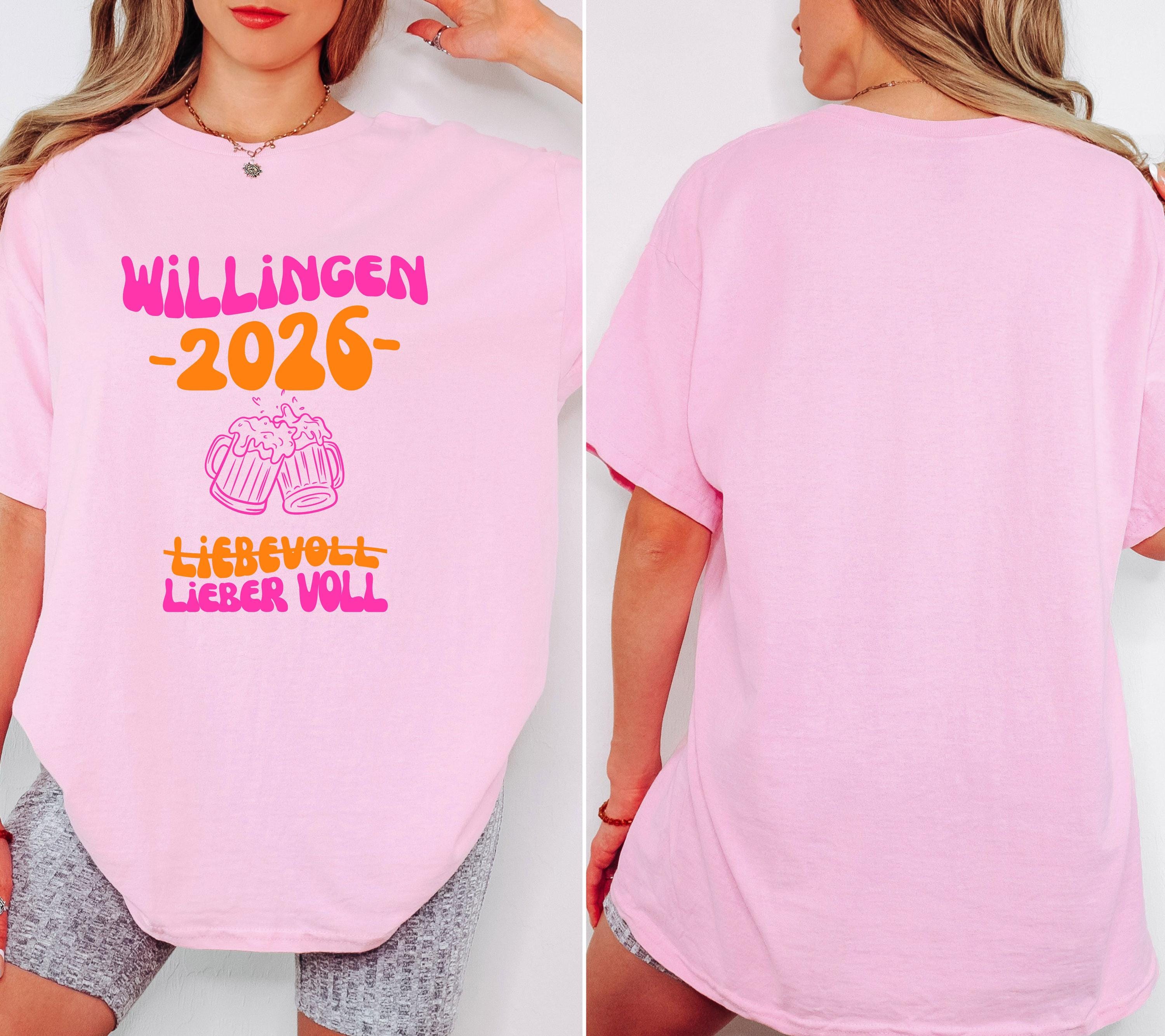 Willingen T Shirt pink orange, Willingen 2026, Mannschaftsfahrt Shirts, personalisiert, Bier Shirt, Sauf T Shirt, Gruppenshirt, Gruppenreise