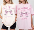 JGA Shirt mit Namen, rosa Schleife, Junggesellenabschied, Bride, Hochzeit, Team Shirts, Braut Shirt, JGA Frauen, Gruppen T Shirt Backprint,