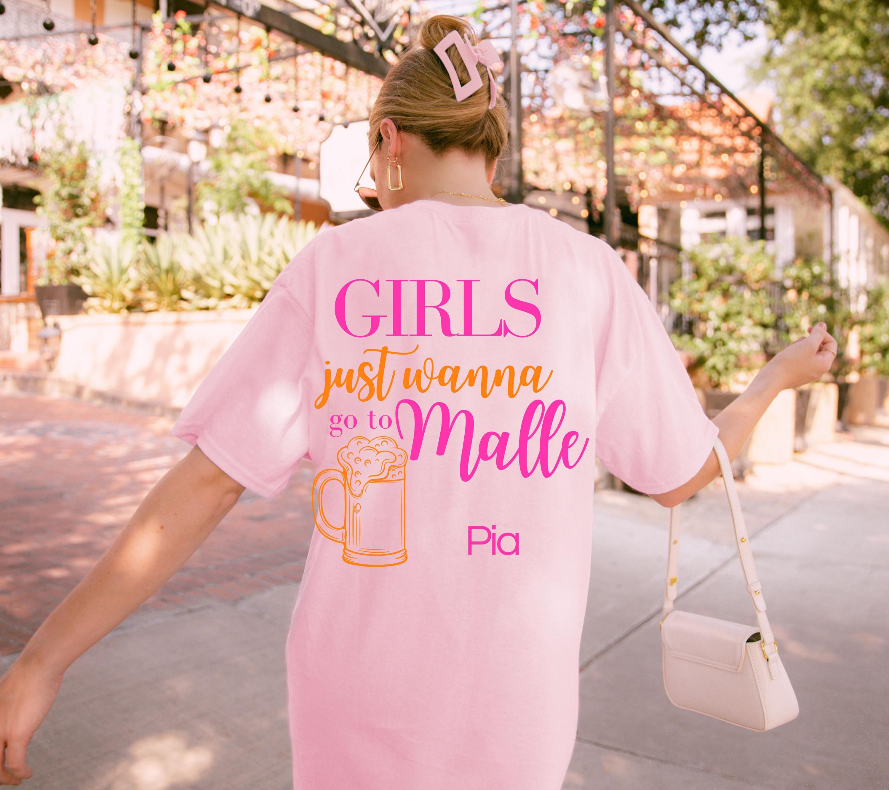 Malle Shirt, Backprint, Girls, Malle Shirts, Bier Shirt, Mallorca Shirts, pink orange, Sauf T Shirt, Gruppenshirt, Team Shirt, Party, Urlaub