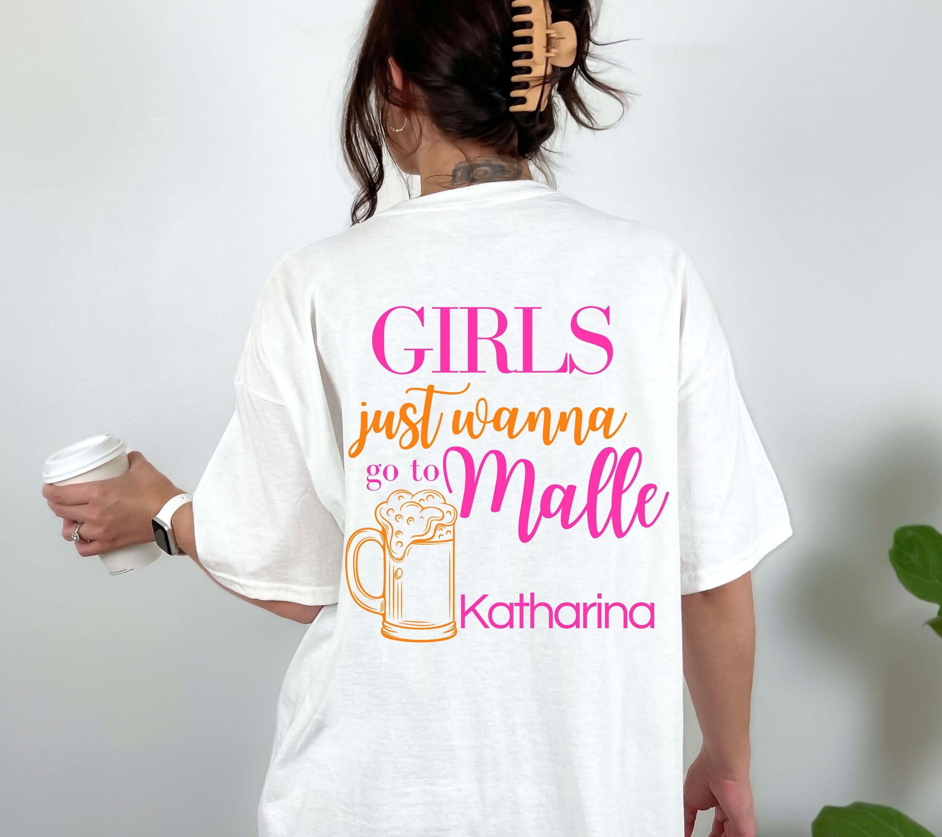 Malle Shirt, Backprint, Girls, Malle Shirts, Bier Shirt, Mallorca Shirts, pink orange, Sauf T Shirt, Gruppenshirt, Team Shirt, Party, Urlaub