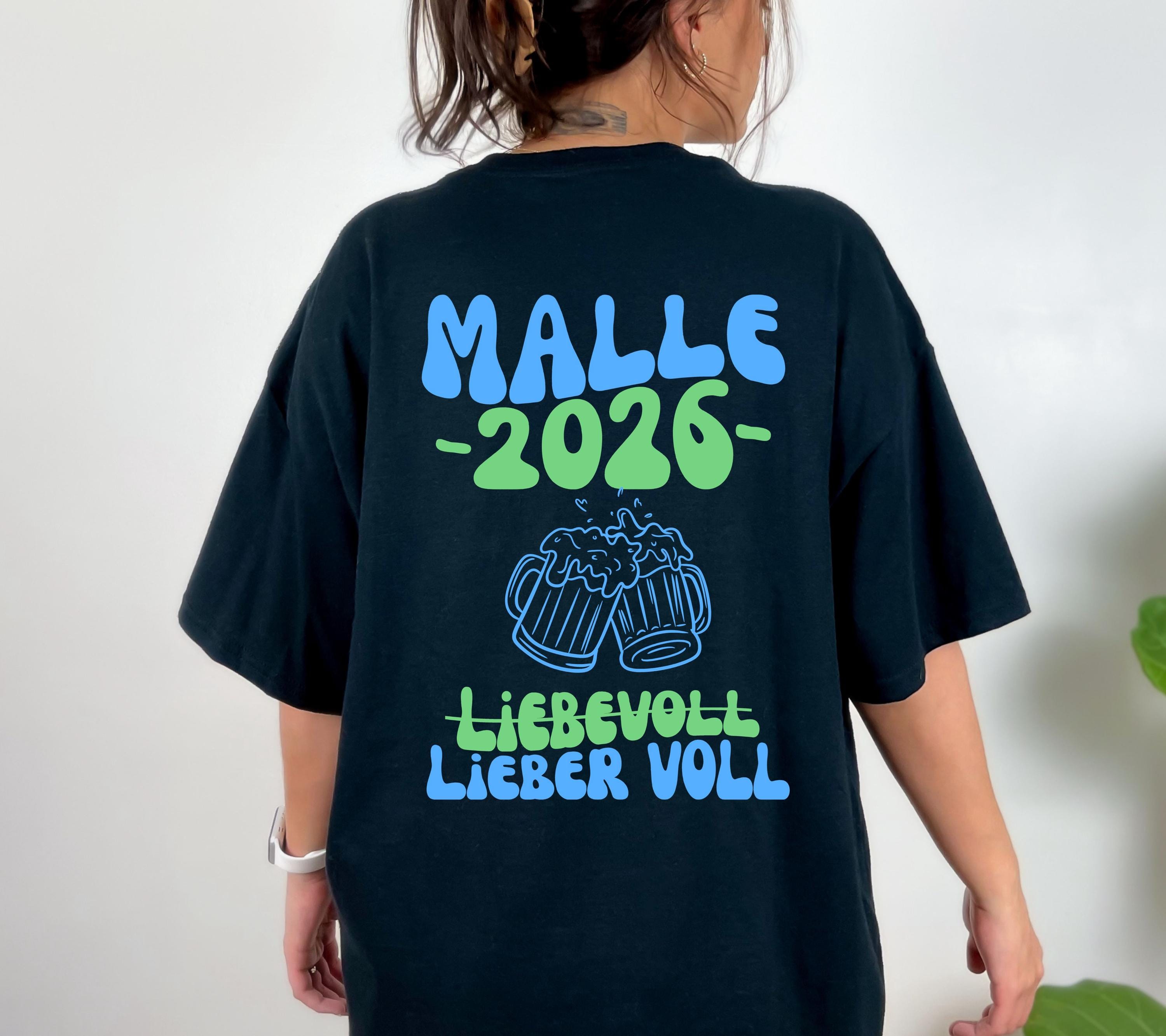 Malle Shirt, Backprint, Malle 2026, Malle Shirts, Malle T Shirt, personalisiert, Mallorca Shirts, Bier Shirt, Sauf T Shirt, Gruppenshirt