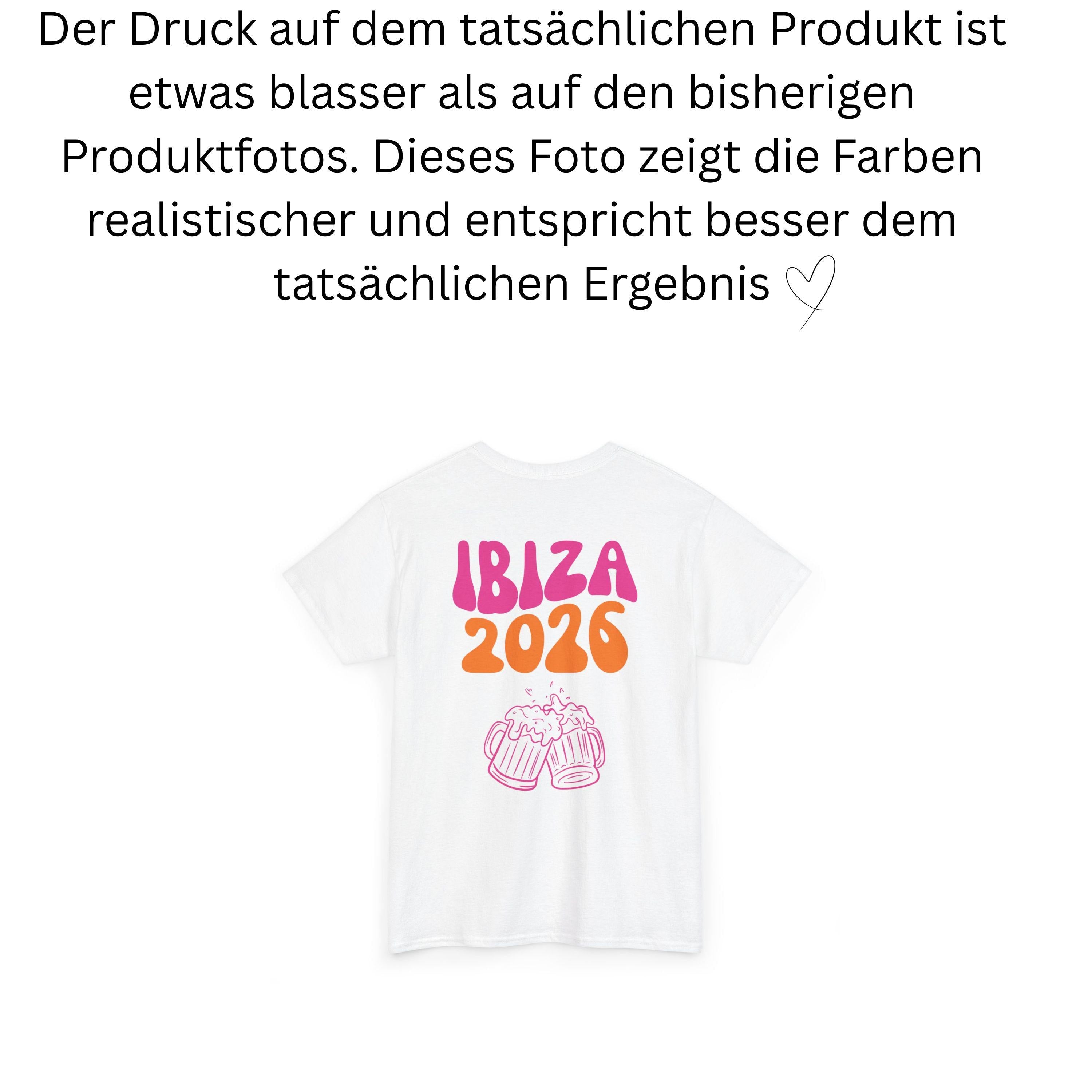 Ibiza Shirt Unisex, Backprint, Ibiza 2026, Ibiza Shirts, Bier Shirt, Sauf T Shirt, Gruppenshirt, Herren, Frauen, Männer, orange pink blau