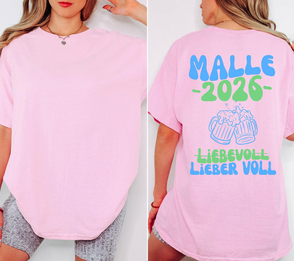 Malle Shirt Unisex, Backprint, Malle 2026, Malle Shirts, Mallorca Shirts, Bier Shirt, Sauf T Shirt, Gruppenshirt, Herren, Frauen, Männer