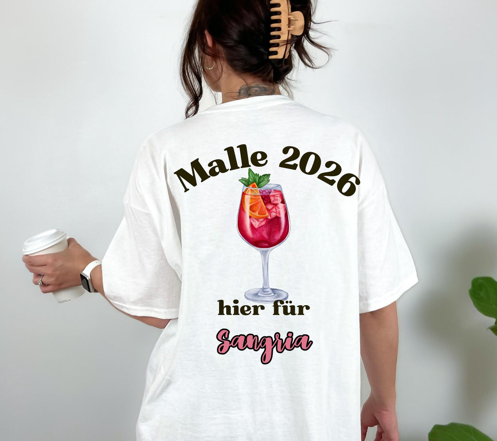 Malle Shirt Unisex, Backprint, Malle 2026, Malle Shirts, Mallorca Shirts, Bier Shirt, Sauf T Shirt, Gruppenshirt, Herren, Frauen, Männer